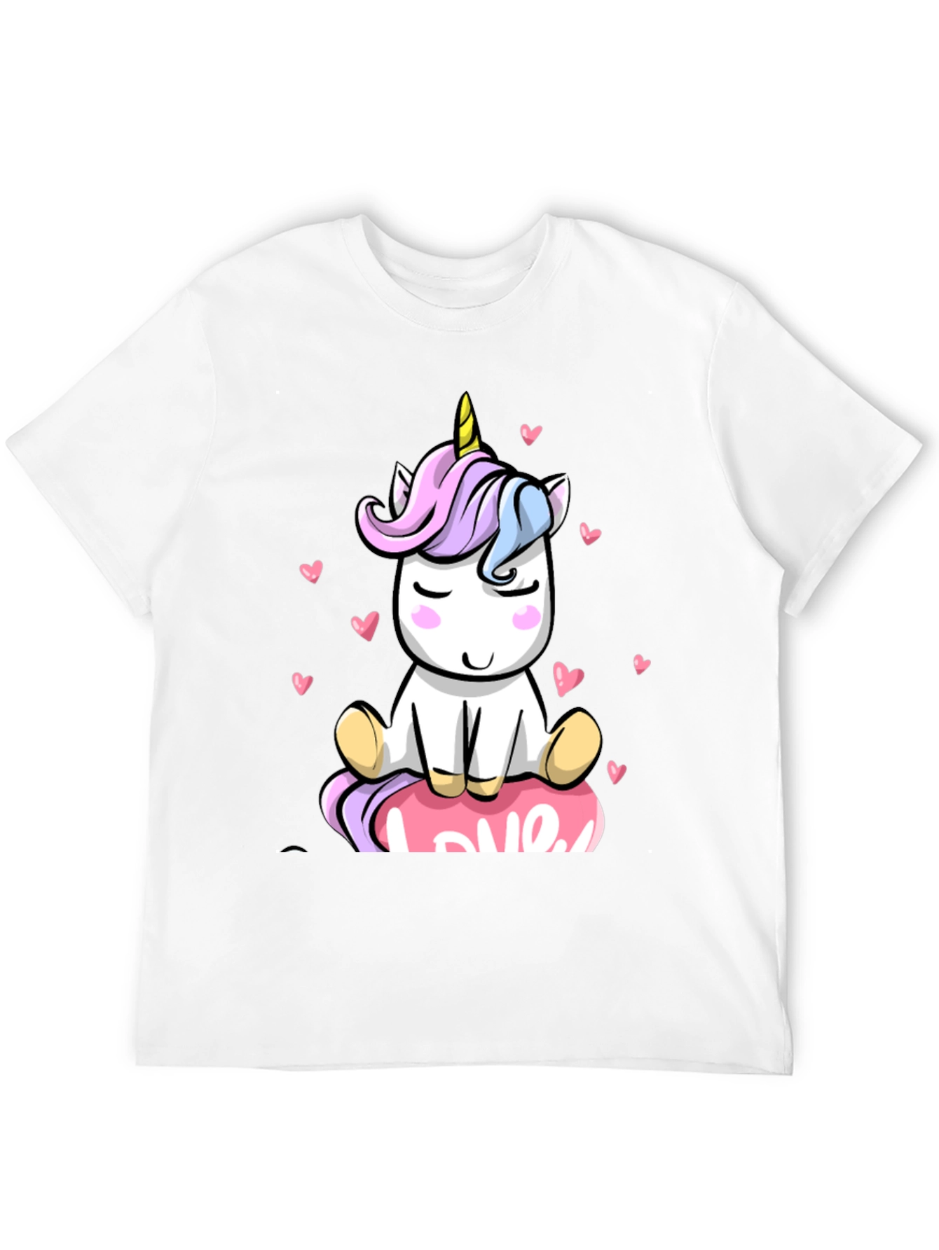 Black Unicorn Love T-Shirt Cute Graphic Tee view 12