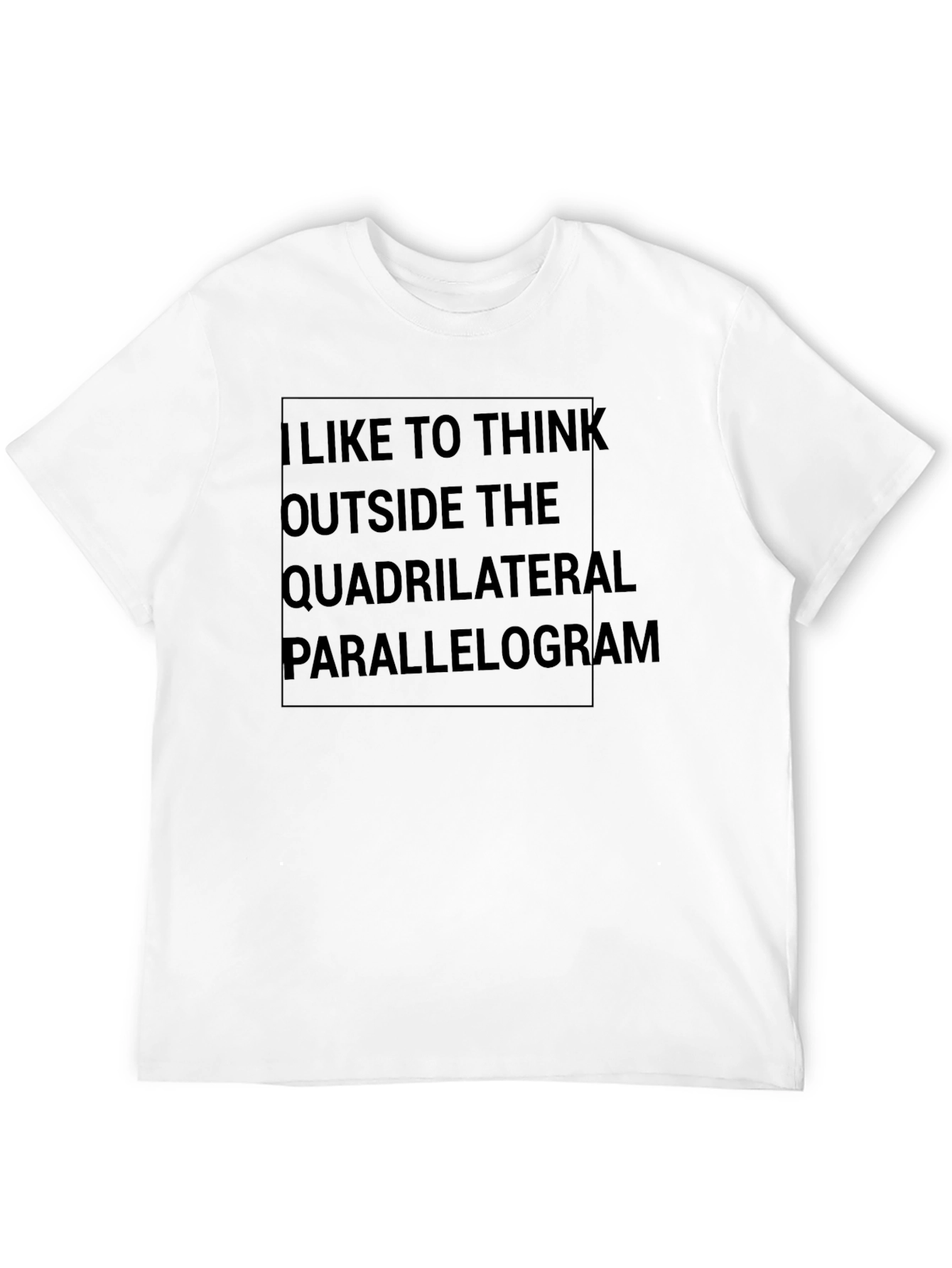 Black Think Outside T-Shirt - Funny Geometry Tee view 12