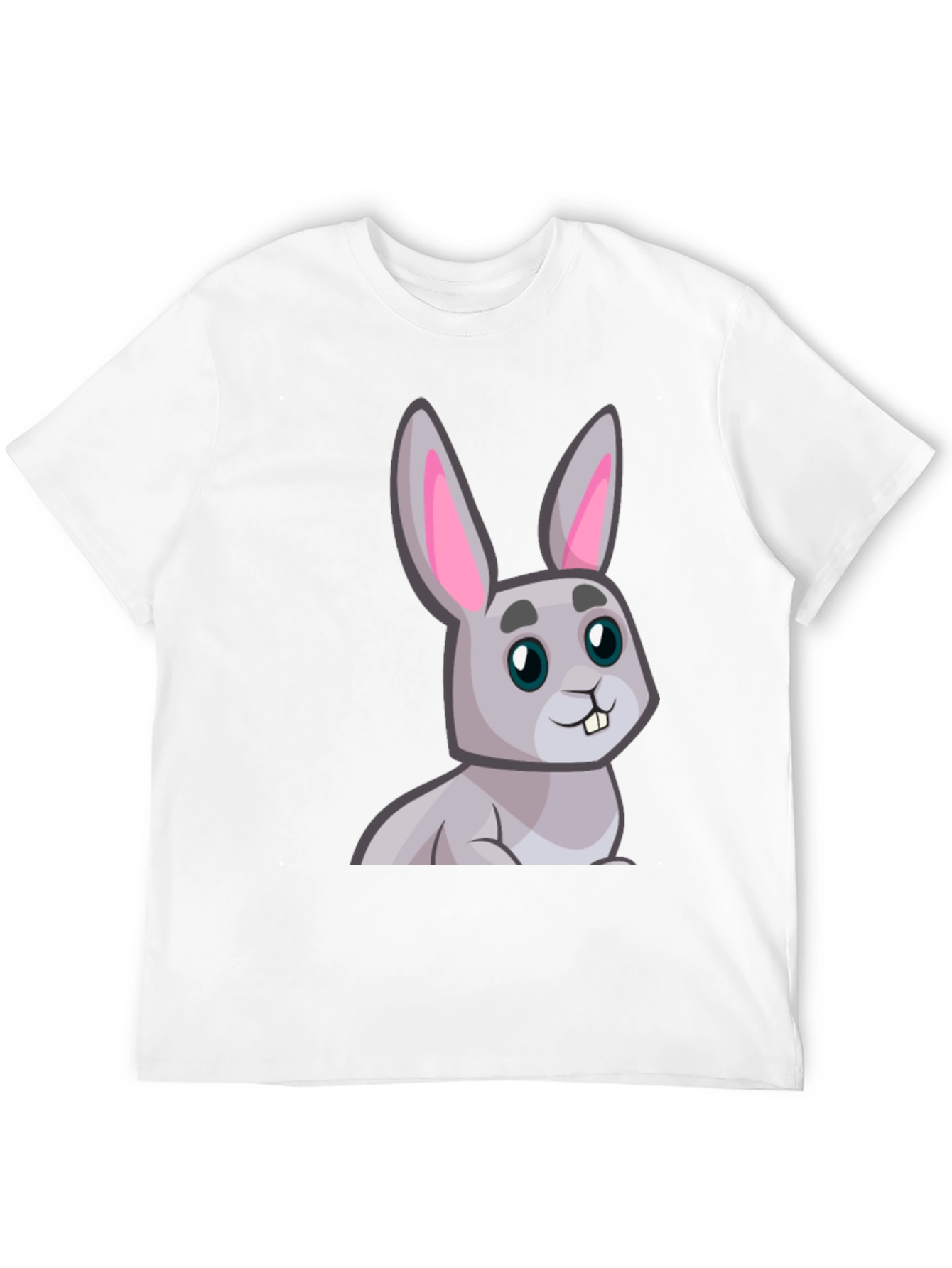 Black Cute Cartoon Rabbit Graphic T-Shirt view 12
