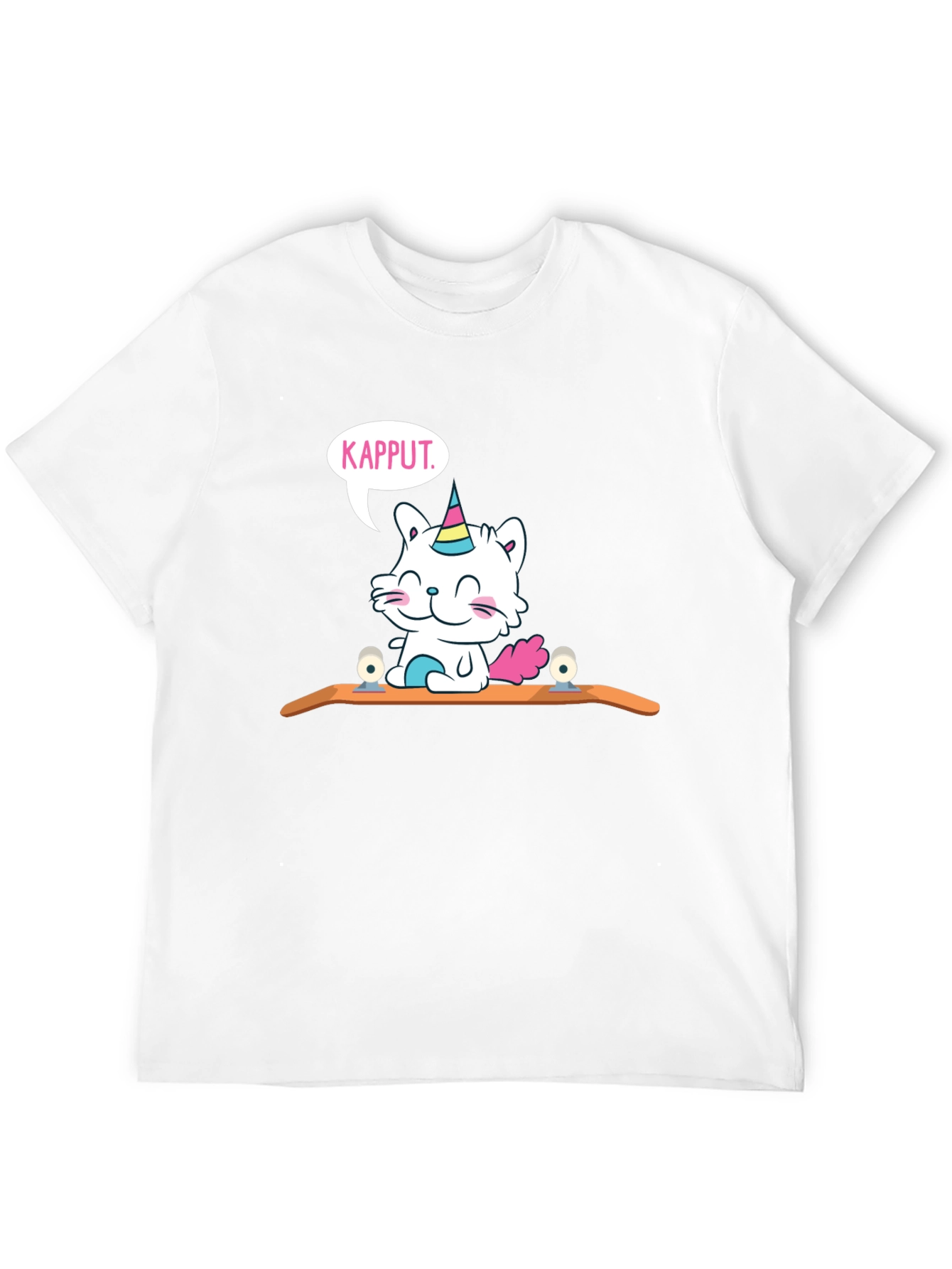 Black Kapput Skater Cat T-Shirt - Black Cotton Tee view 12
