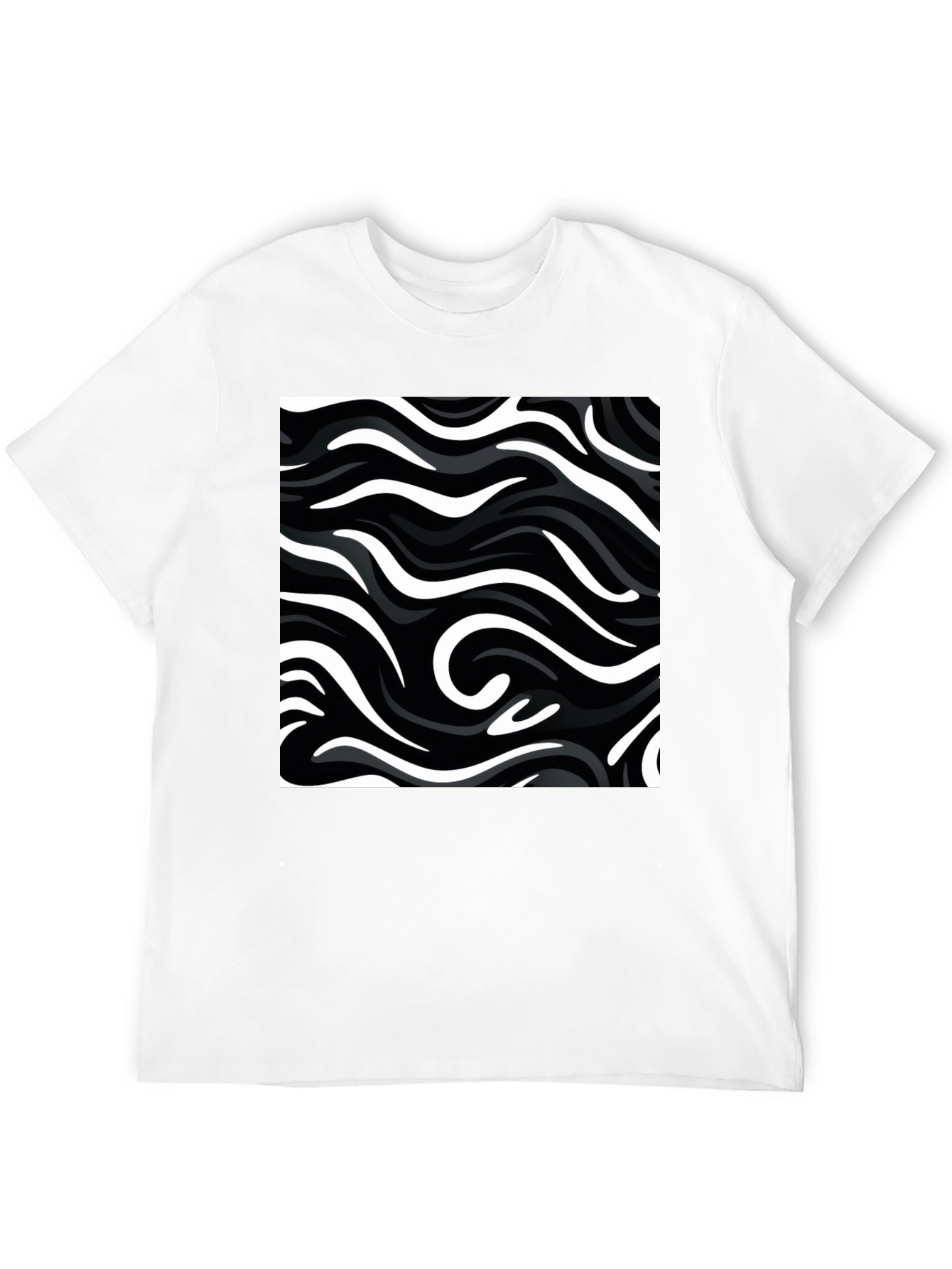 Black Abstract Swirl T-Shirt - Modern Graphic Tee view 12