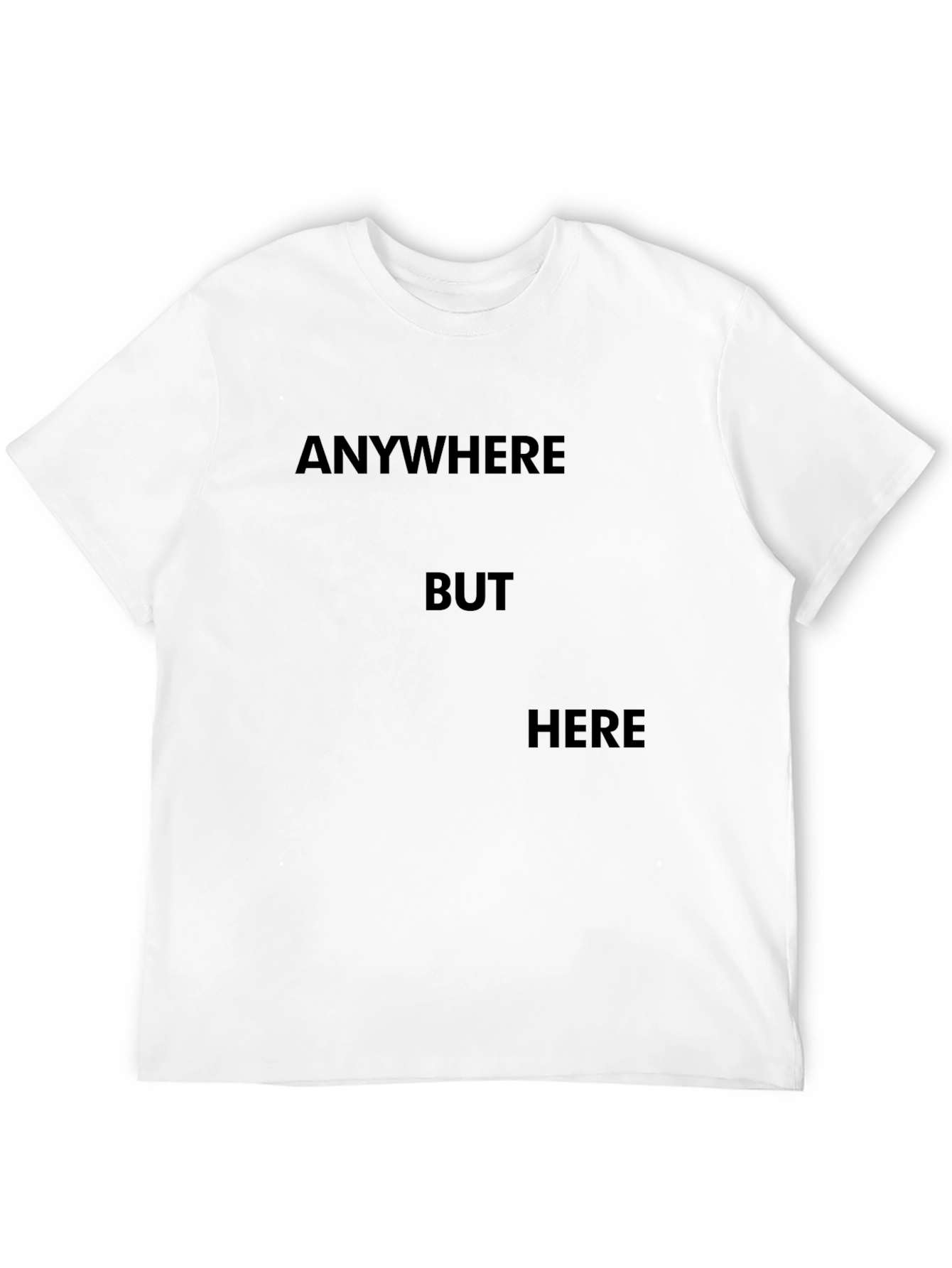 Black Anywhere But Here Graphic Tee - Black Cotton Blend view 12