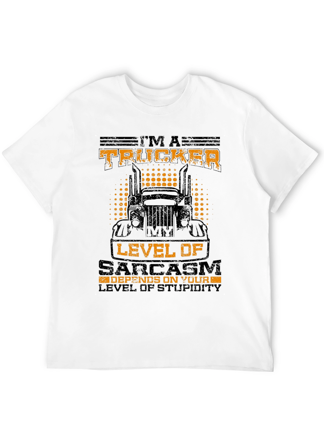 Black Trucker Sarcasm Level T-Shirt view 12