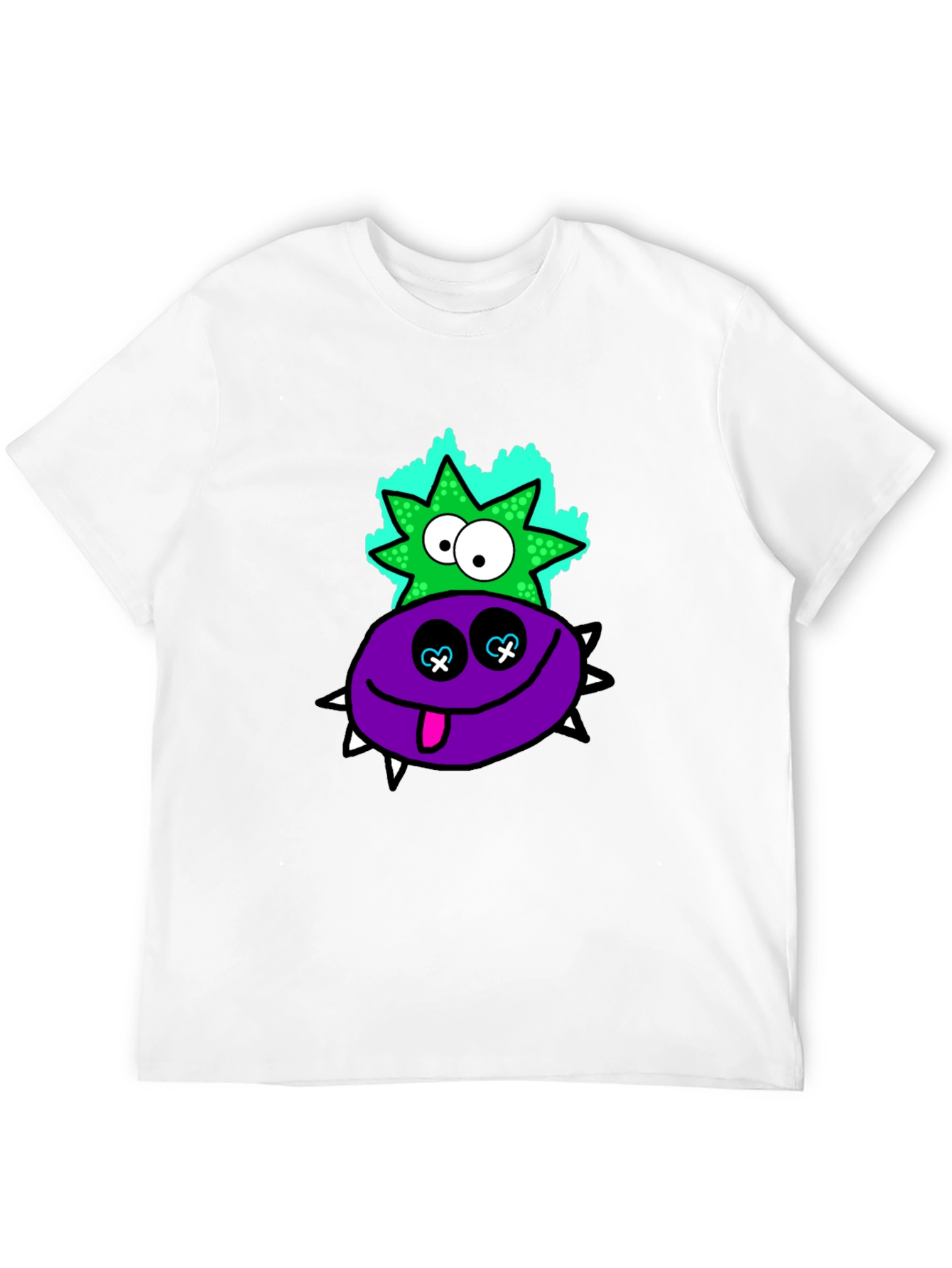 Black Fun Cartoon Graphic Print Black T-Shirt view 12