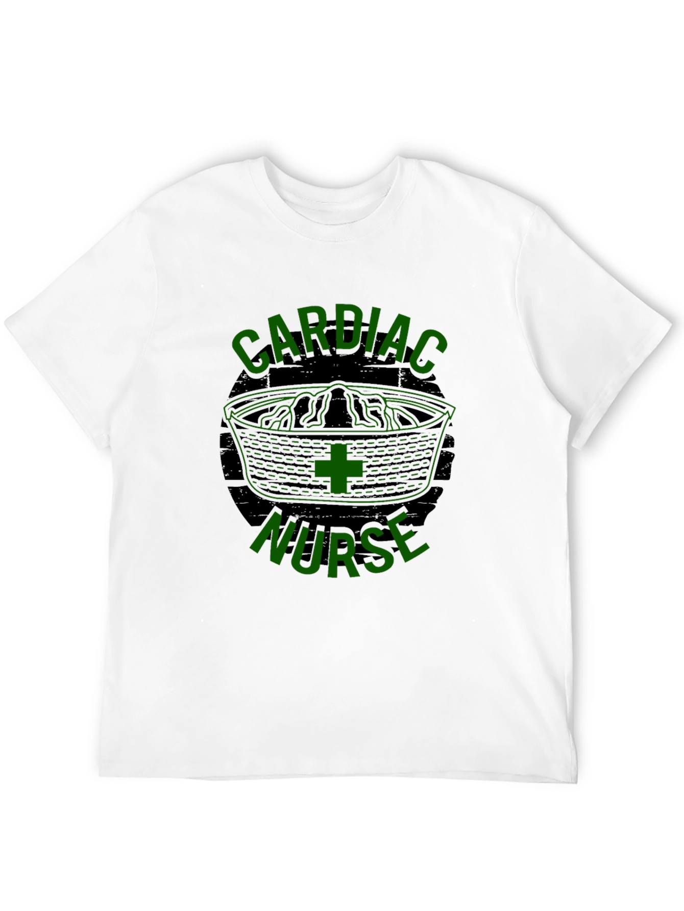 Black Cardiac Nurse T-Shirt - Black Cotton Blend Tee view 12