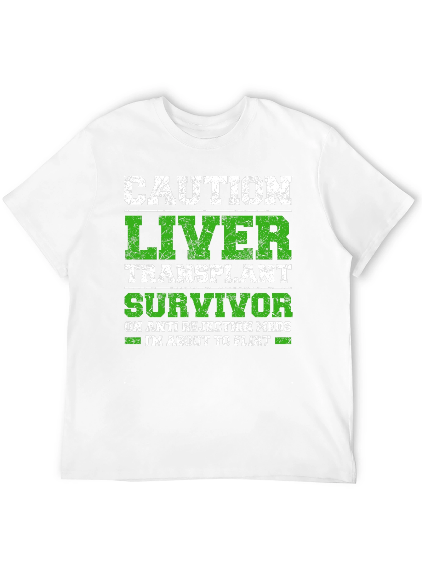 Black Caution Liver Transplant Survivor Funny T-Shirt view 12