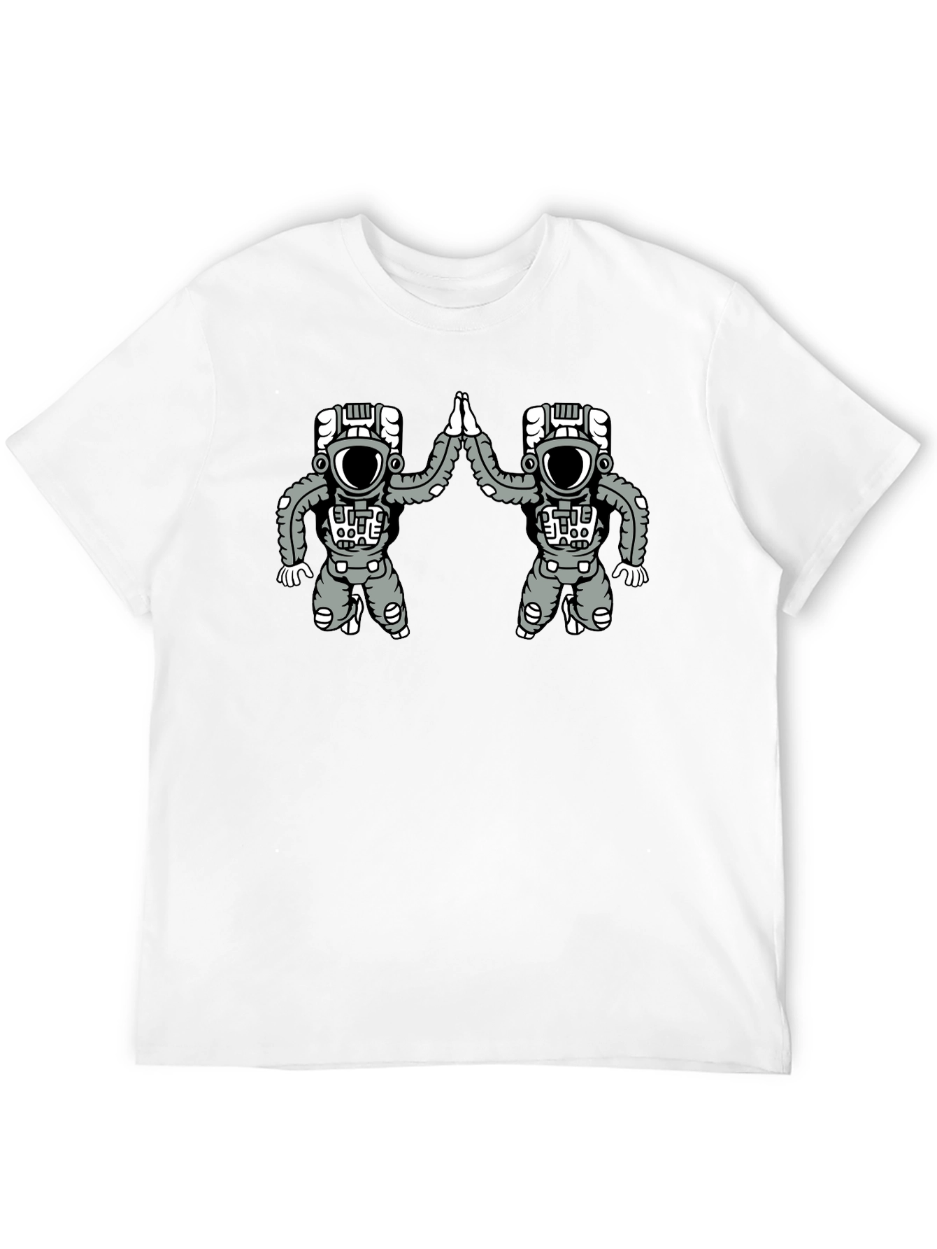 Black Astronaut High-Five Black T-Shirt view 12