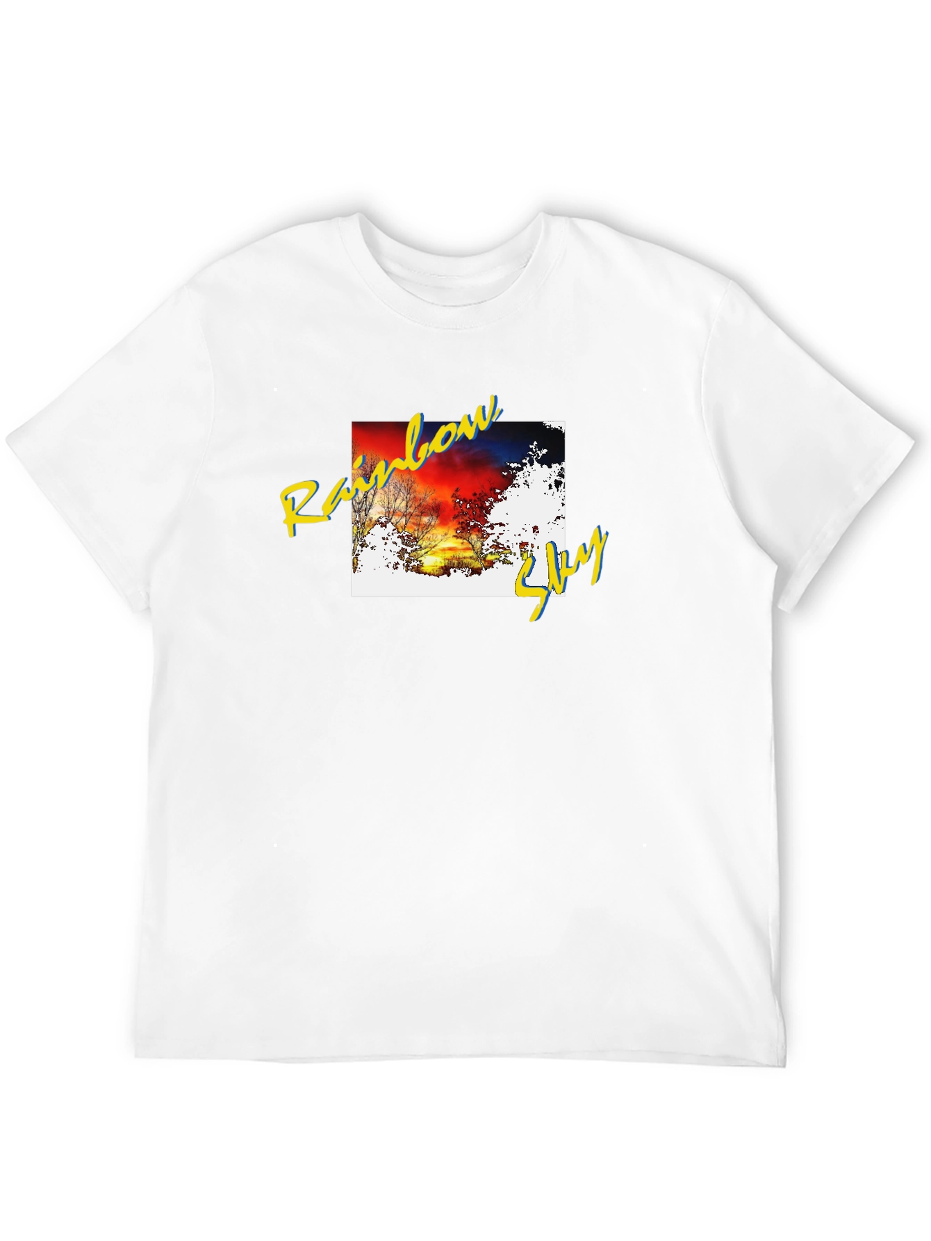 Black Rainbow Sky Graphic Black Tee view 12