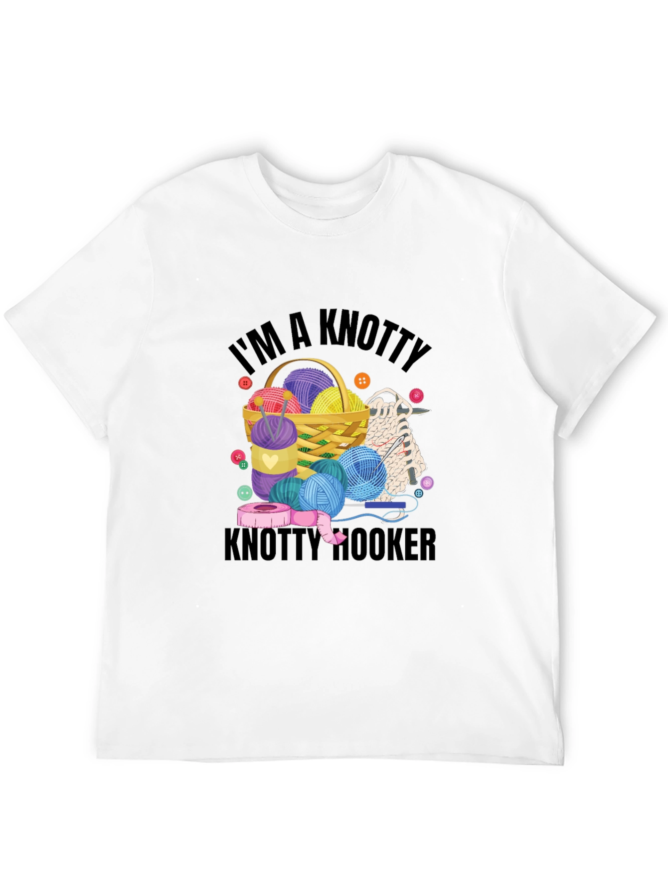Black Knitty Hooker T-Shirt: Yarn Lover Gift view 12