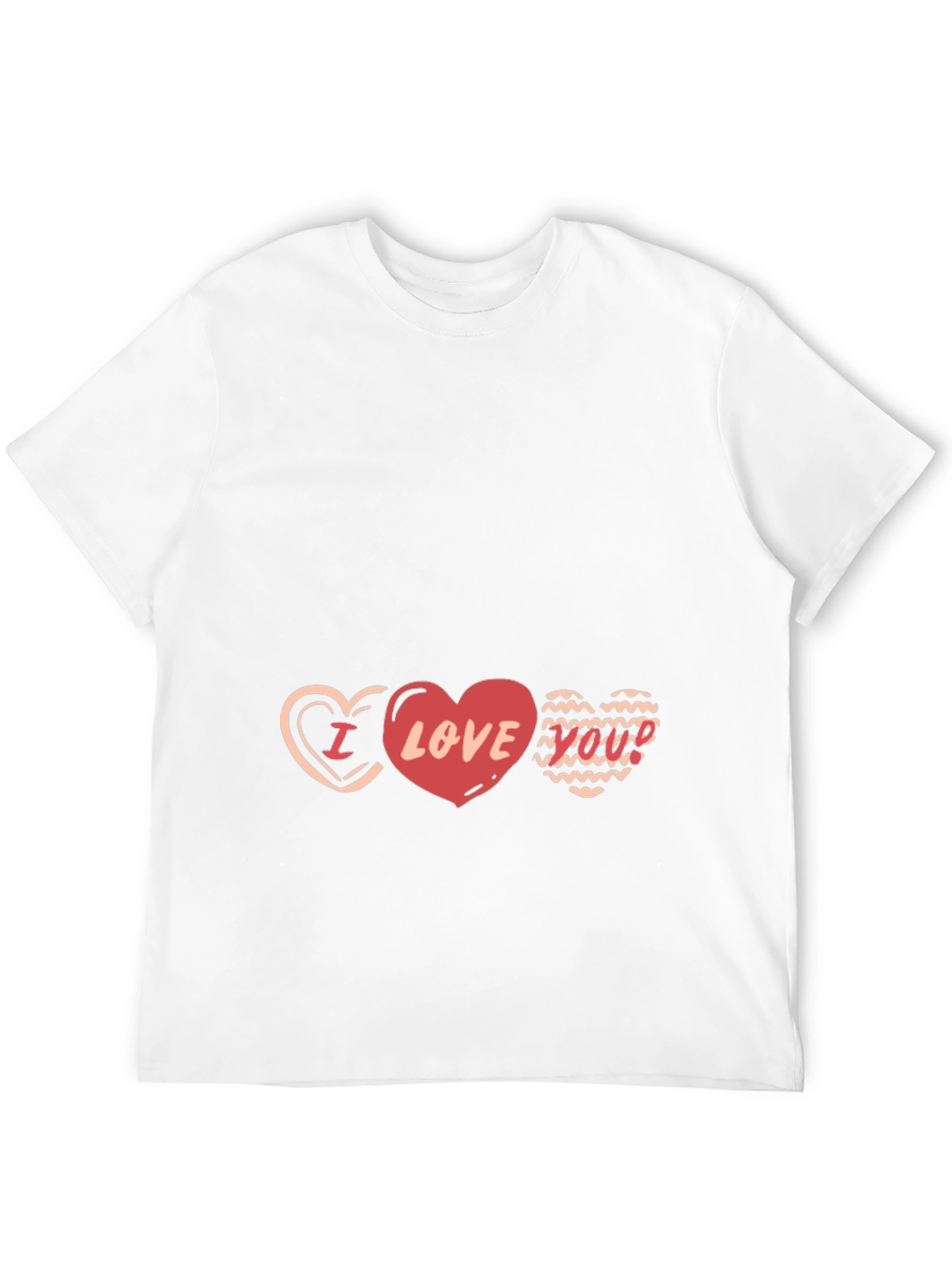 Black I Love You Hearts Graphic Black T-Shirt view 12
