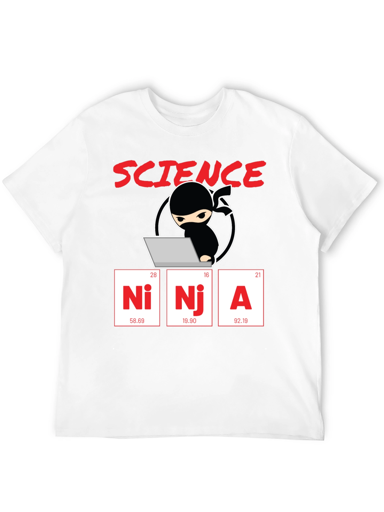 Black Science Ninja Graphic T-Shirt - Geeky Humor Tee view 12