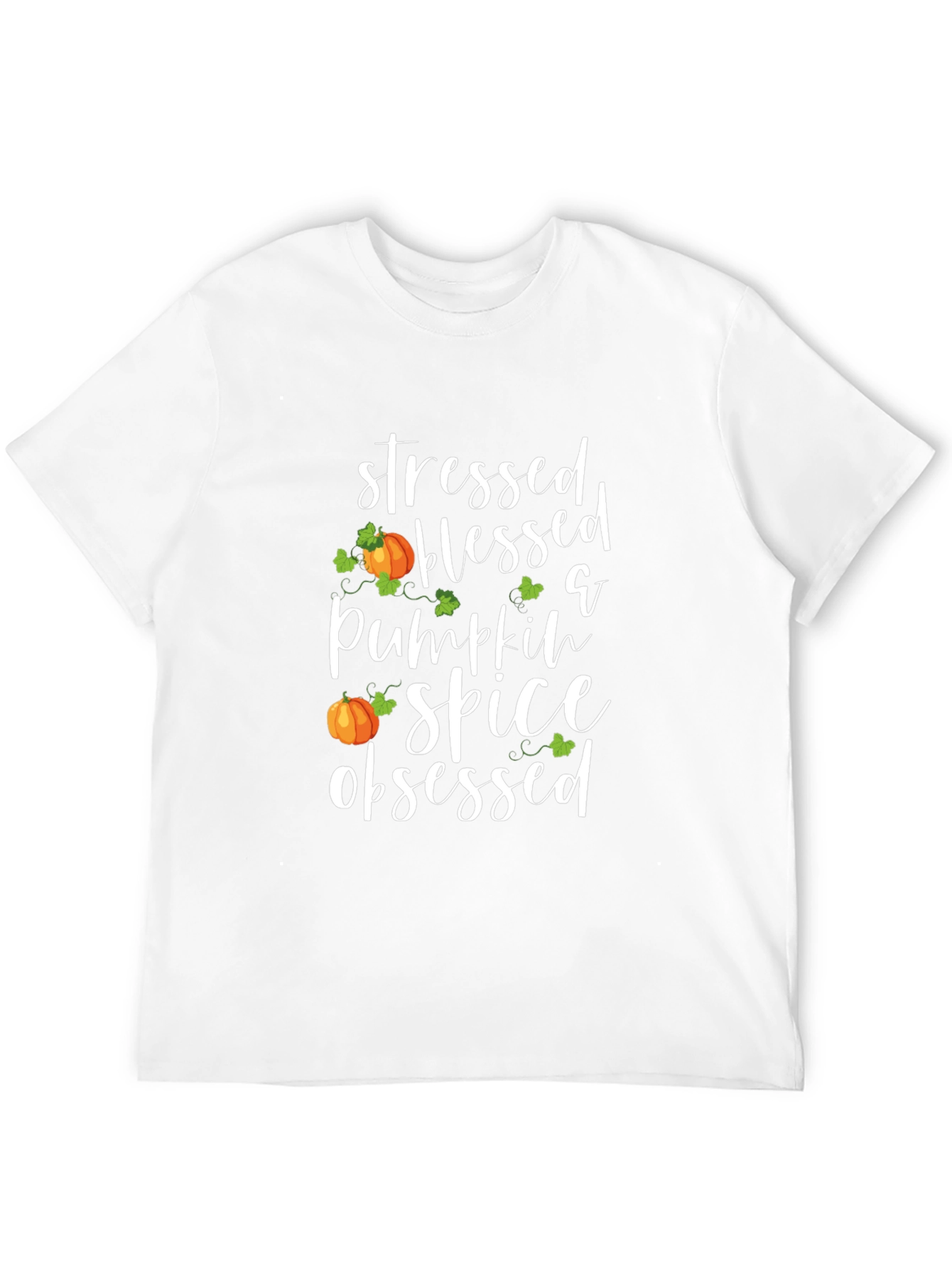 Black Stressed Blessed Pumpkin Spice Obsessed T-Shirt view 12