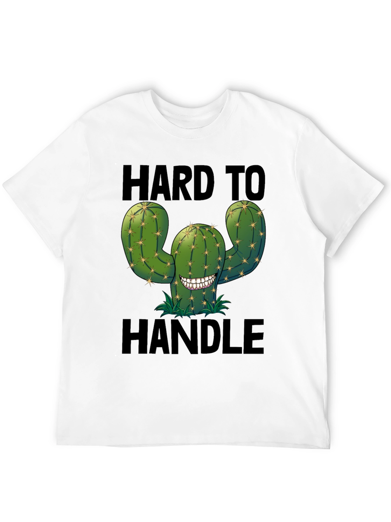 Black Hard to Handle Cactus T-Shirt - Funny Graphic Tee view 12