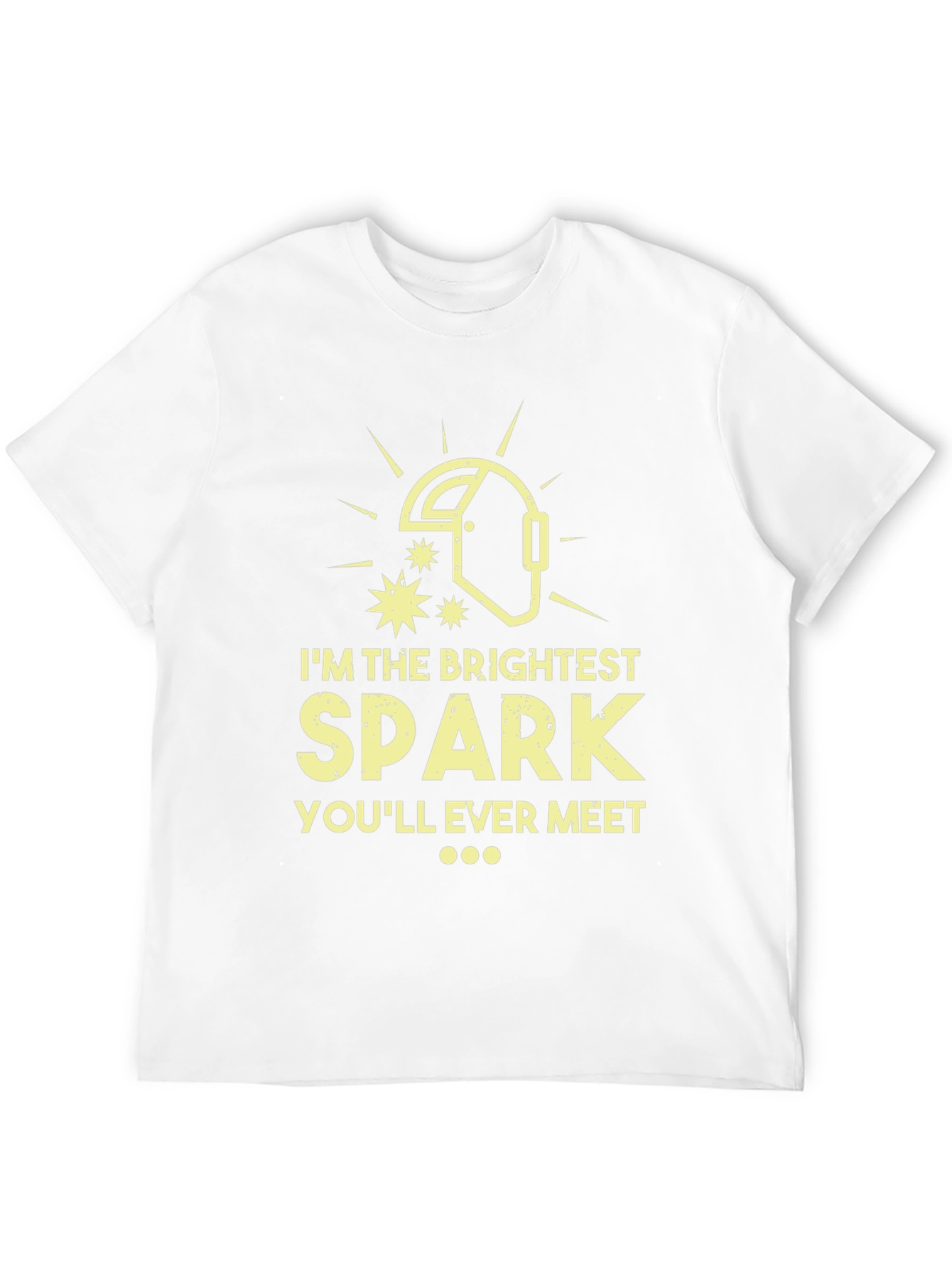 Black Brightest Spark Welder Humor T-Shirt view 12