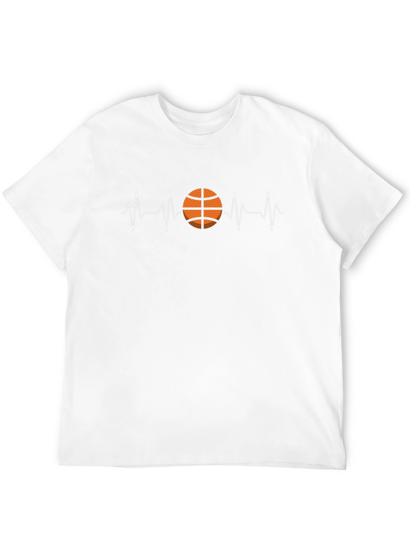 Black Basketball Heartbeat T-Shirt view 12