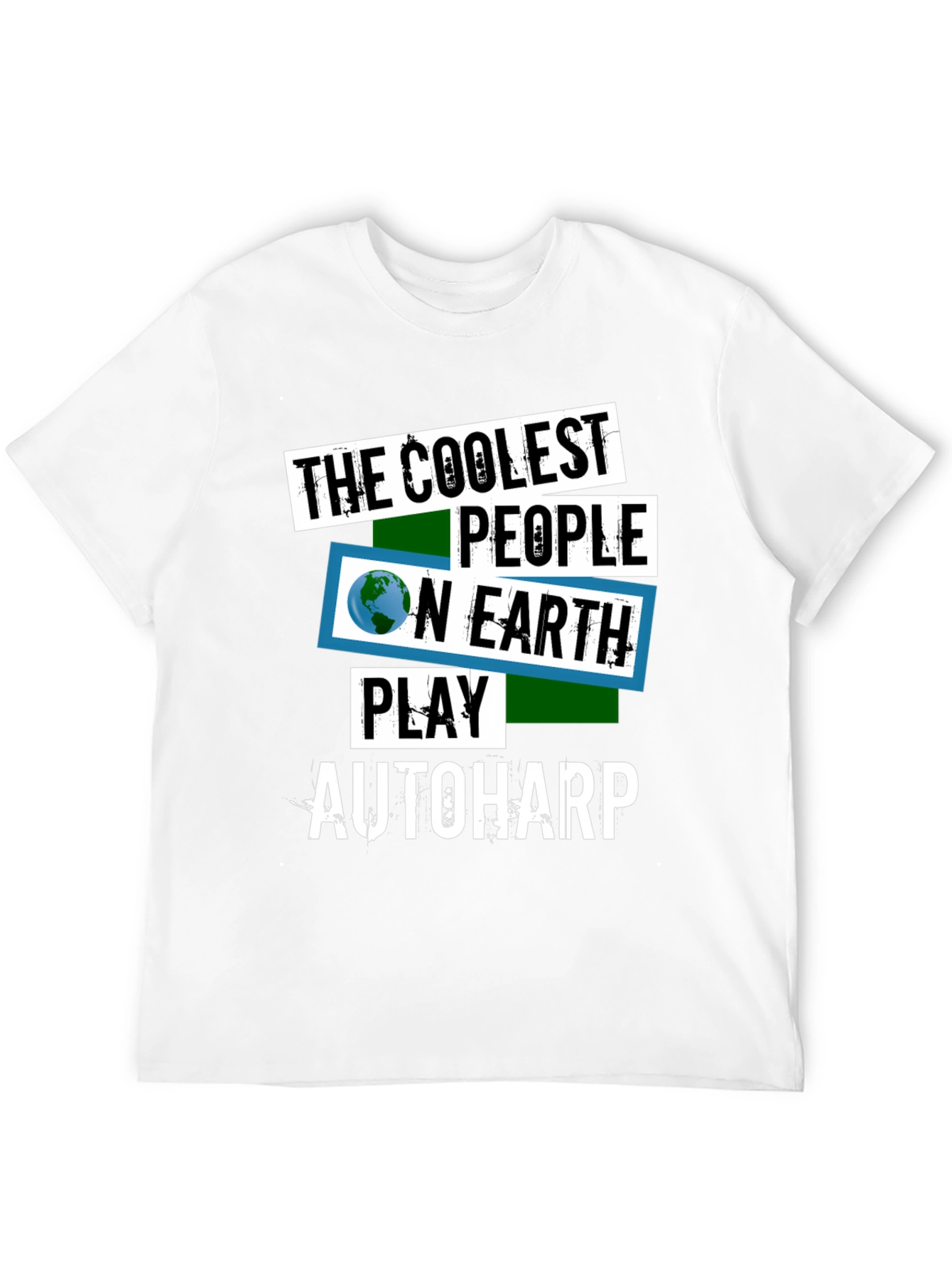 Black Coolest People Autoharp Player T-Shirt view 12