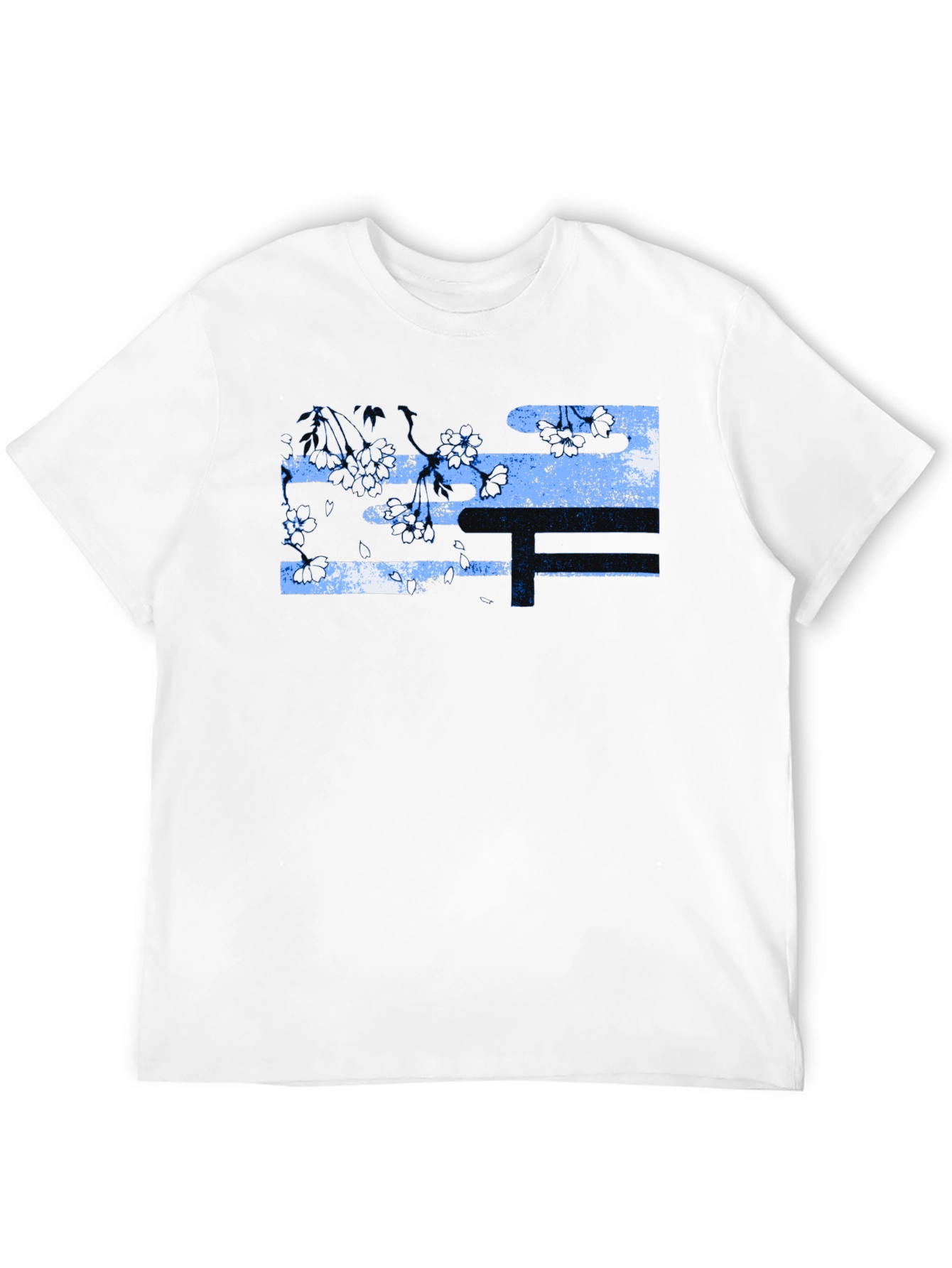 Black Black T-Shirt with Abstract Floral Design view 12