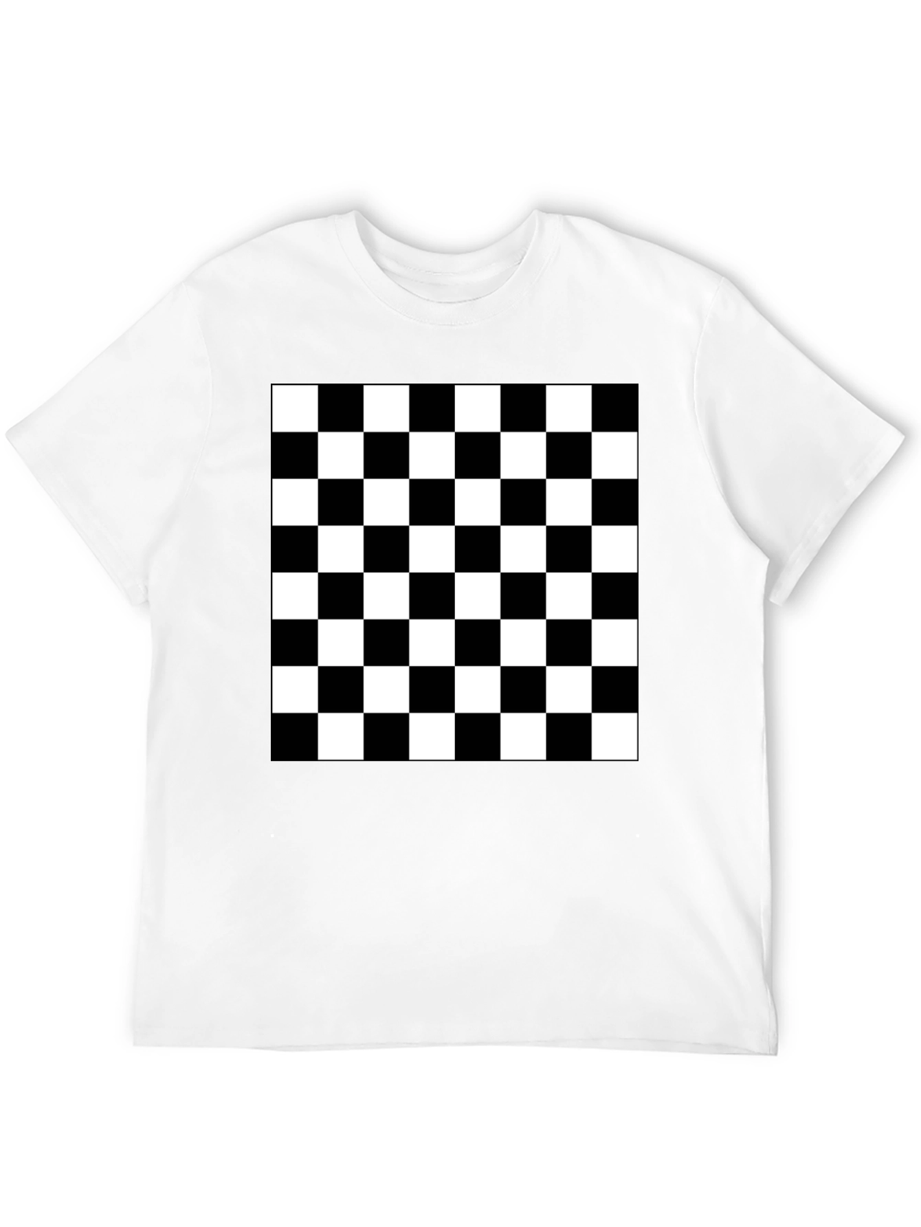 Black Checkered Pattern T-Shirt view 12