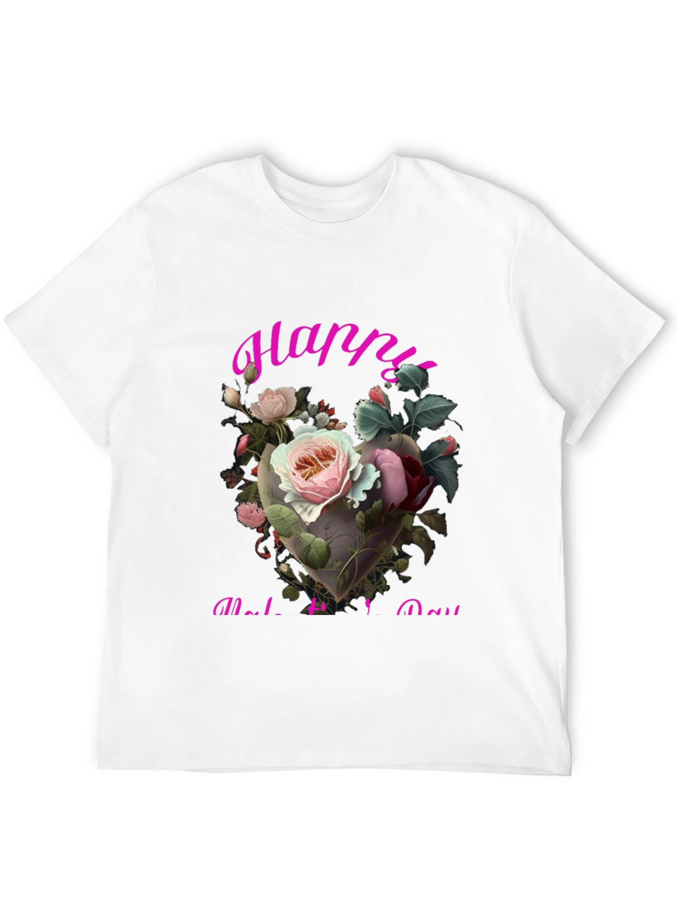 Black Floral Heart Happy Mother's Day T-Shirt view 12