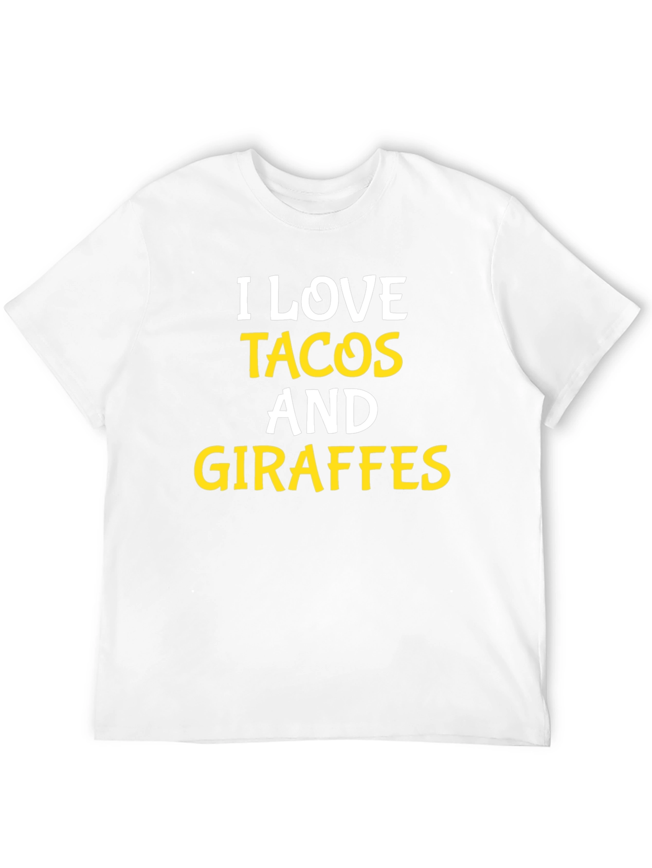 Black I Love Tacos and Giraffes Black Graphic T-Shirt view 12
