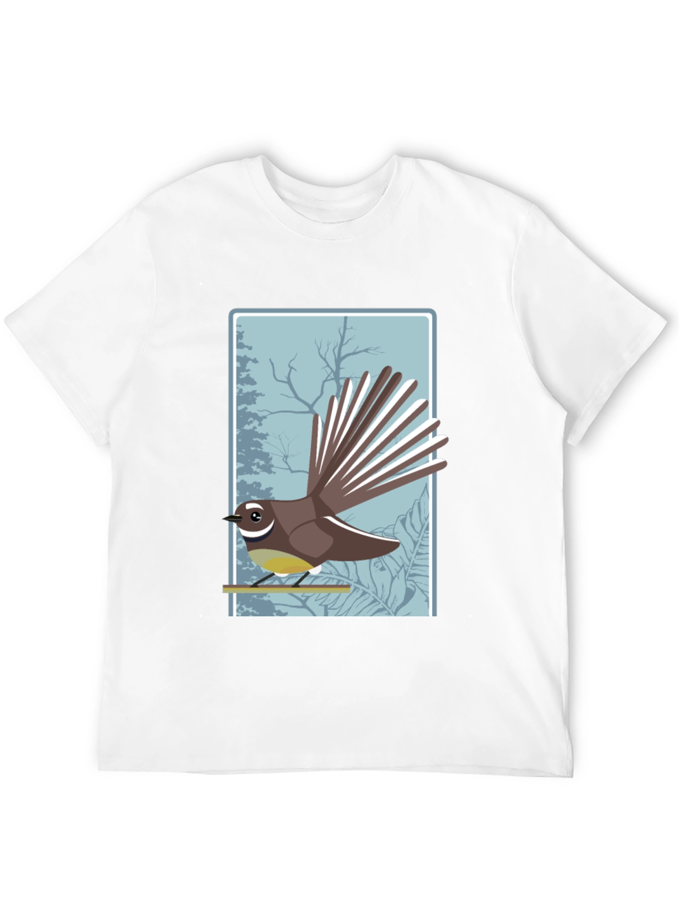 Black Fantail Bird Graphic Tee - Nature Lover Shirt view 12