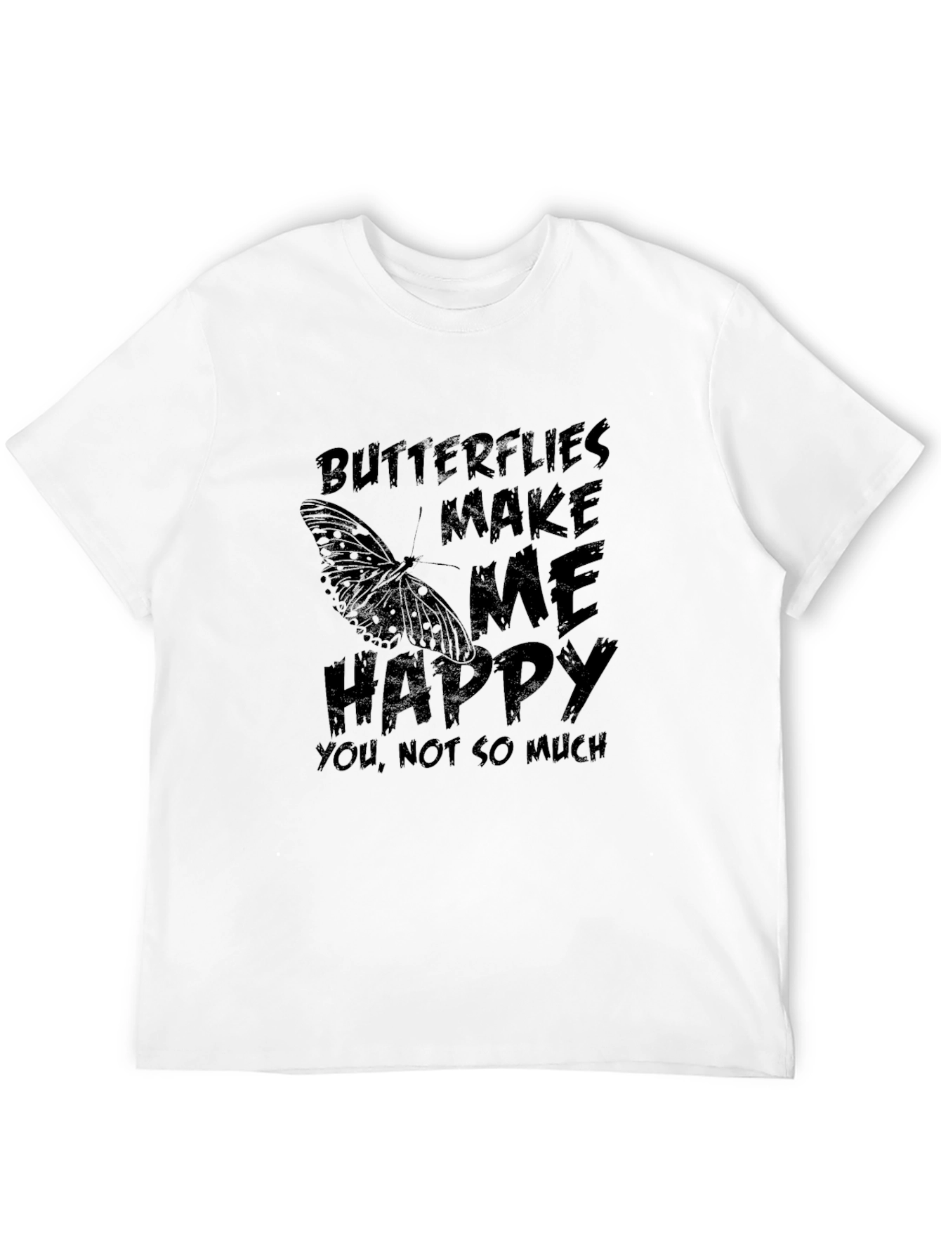 Black Butterfly Graphic Tee - "Butterflies Make Me Happy" view 12