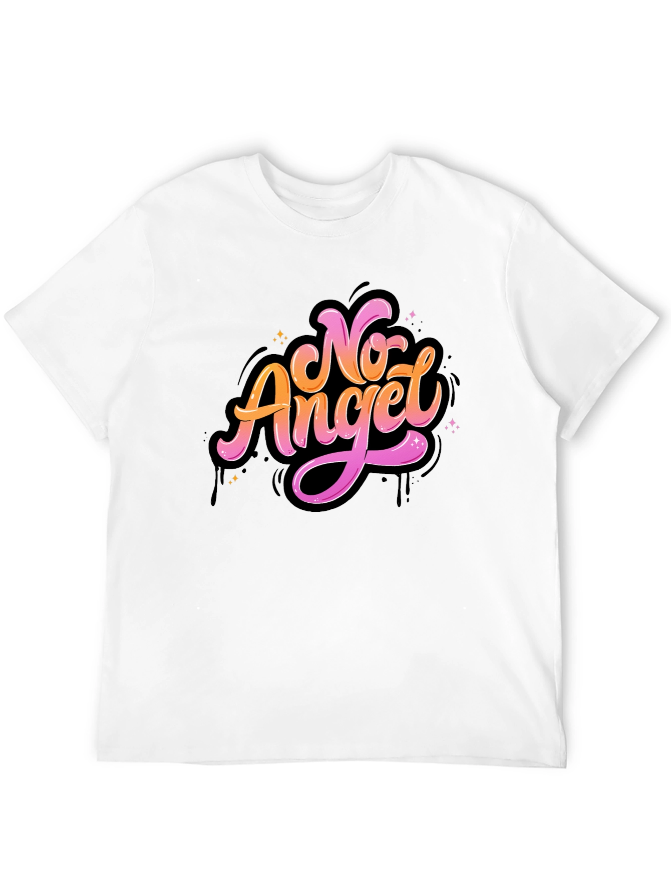 Black No Angel Graphic Tee - Stylish Black T-Shirt view 12