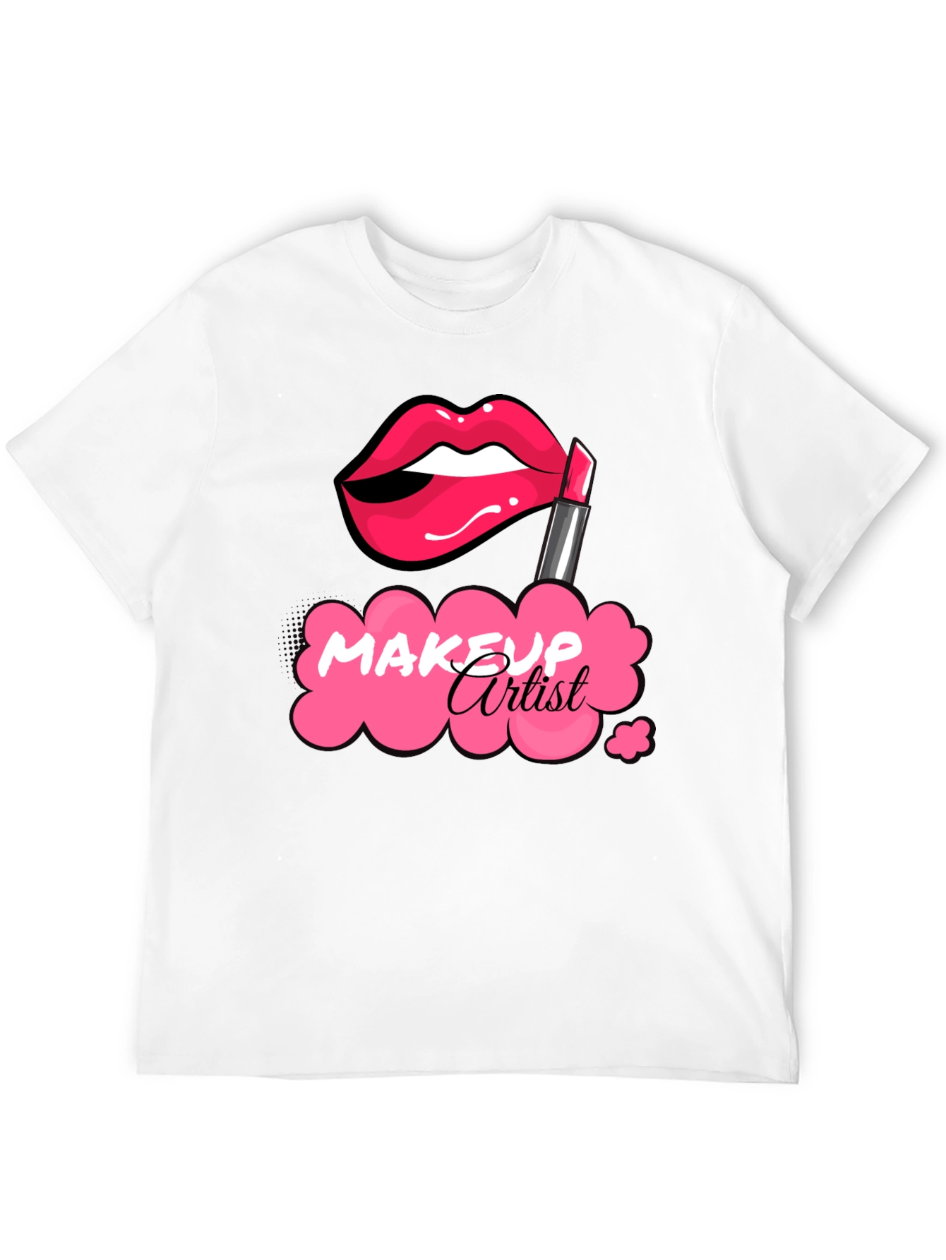 Black Makeup Artist T-Shirt - Lipstick Graphic Tee view 12