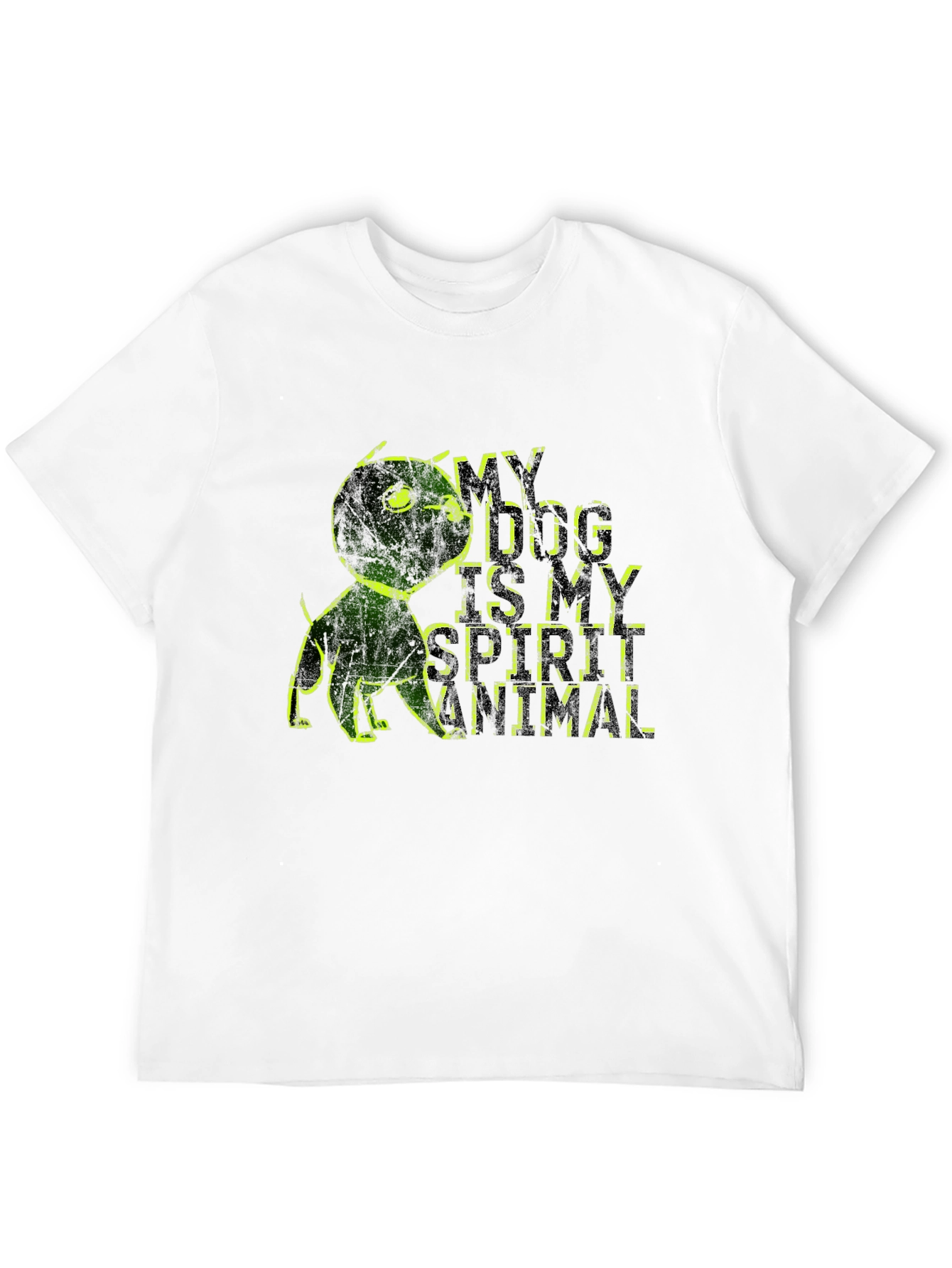 Black My Dog is My Spirit Animal Graphic Tee - Black Cotton Casual Wear view 12