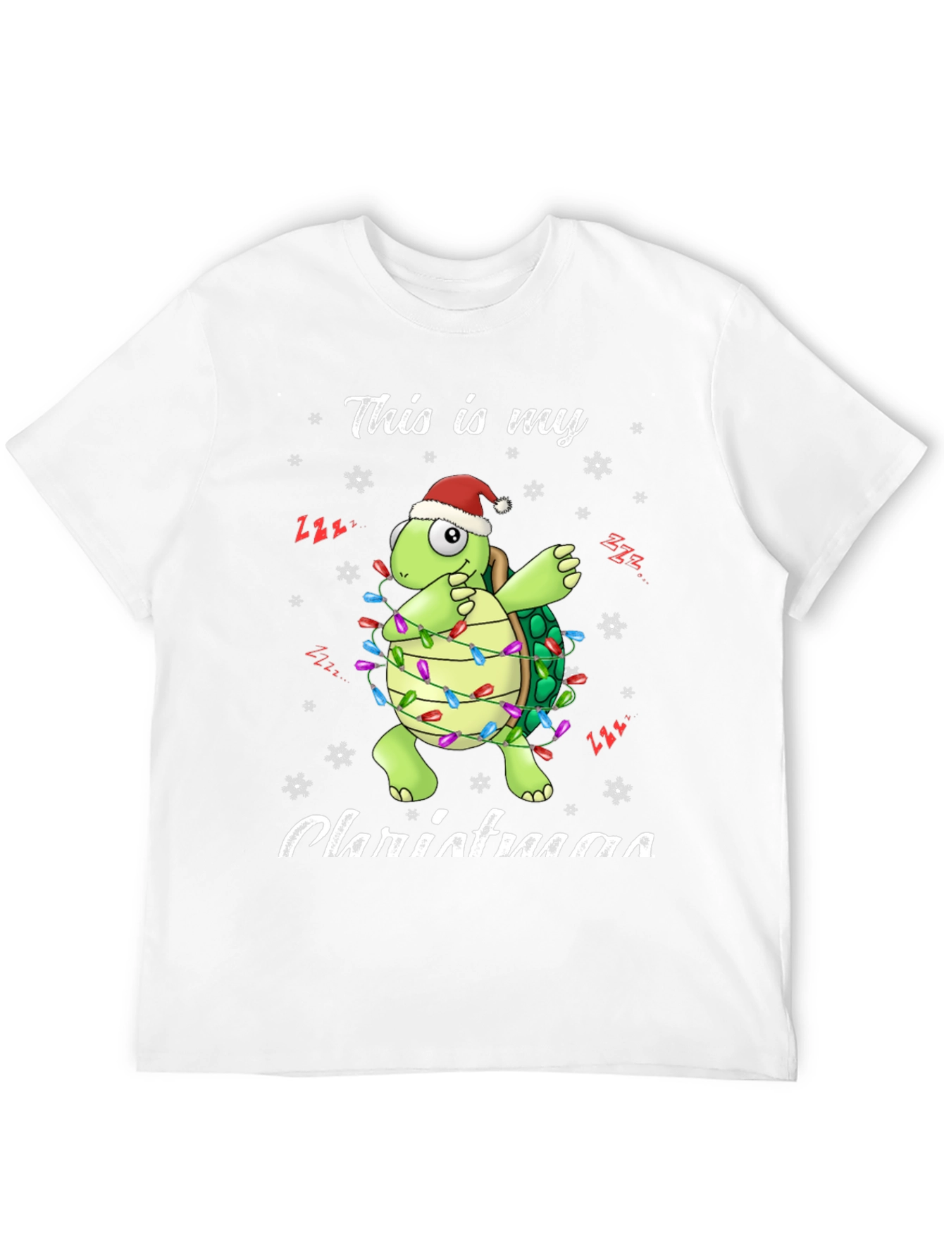 Black Festive Turtle Christmas Lights T-Shirt view 12