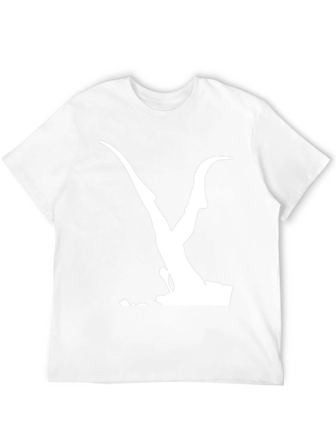 Black Men's Black T-Shirt with Abstract White Print view 12