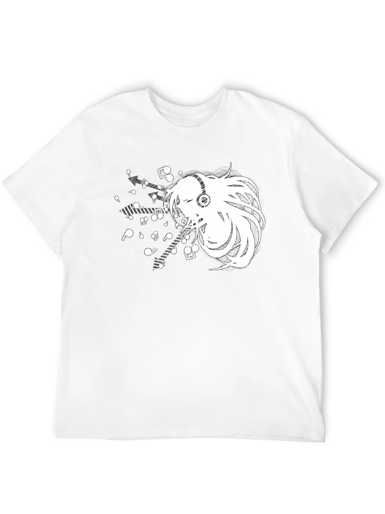 Black Anime Music Lover Black T-Shirt view 12