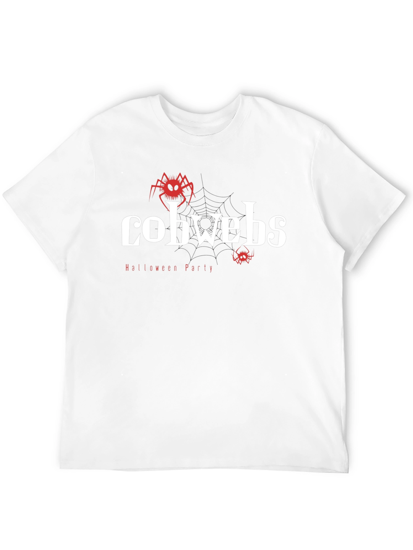 Black Cobwebs Halloween Party Graphic T-Shirt view 12