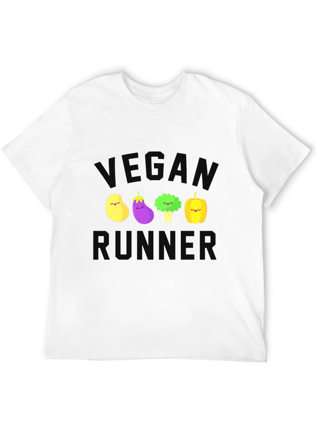 Black Vegan Runner T-Shirt - Cute Vegetable Design view 12
