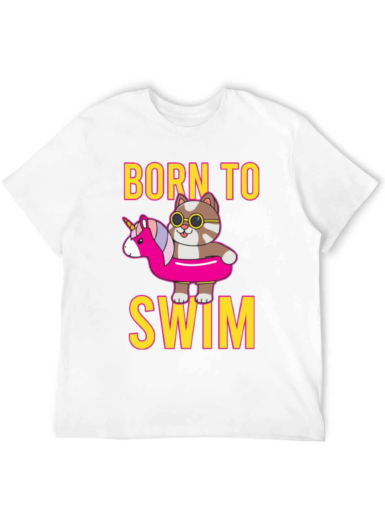 Black Born To Swim Cat T-Shirt  view 12