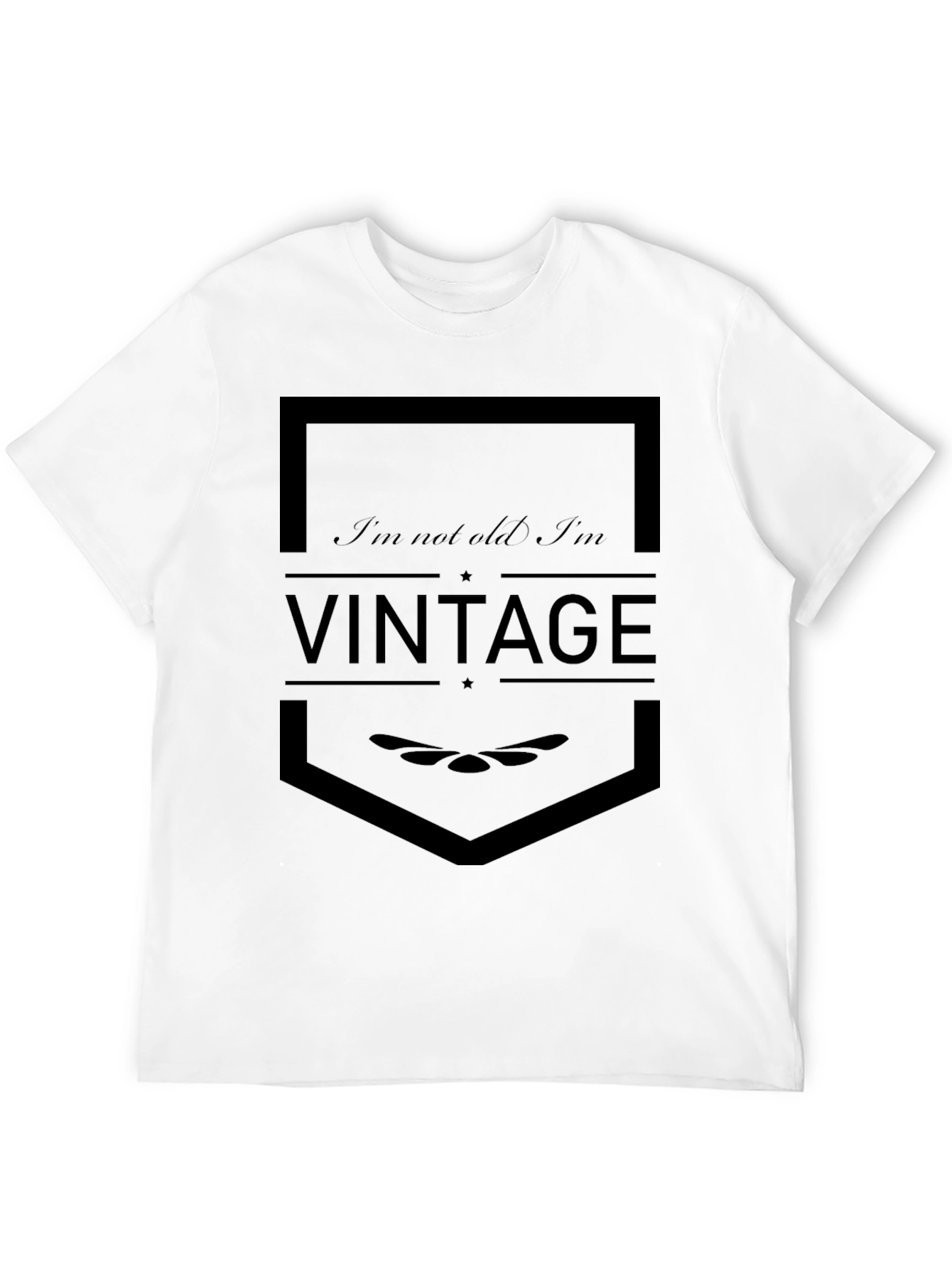 Black Vintage Style Graphic Tee - Not Old, Classic! view 12