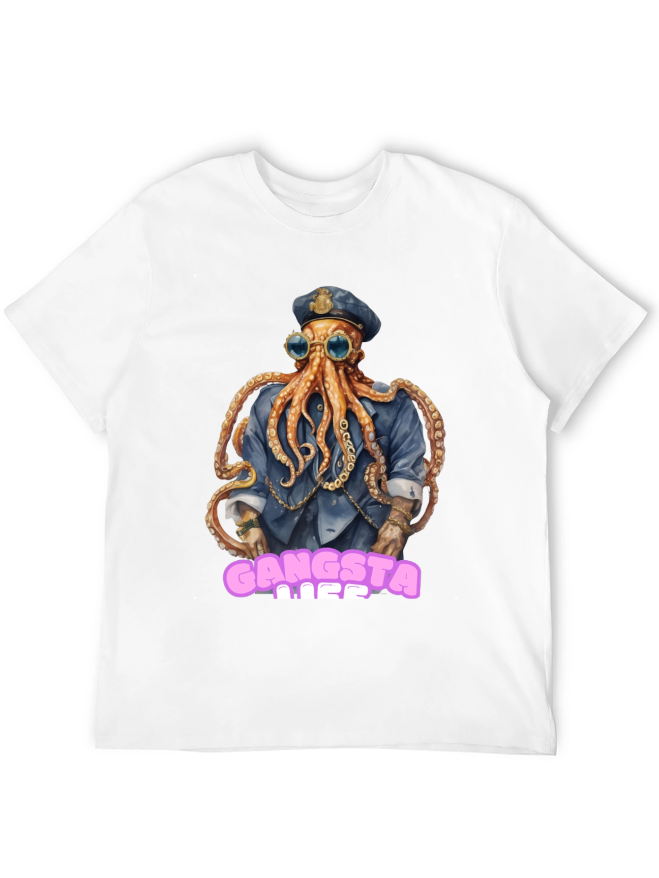 Black Gangsta Octopus T-Shirt view 12