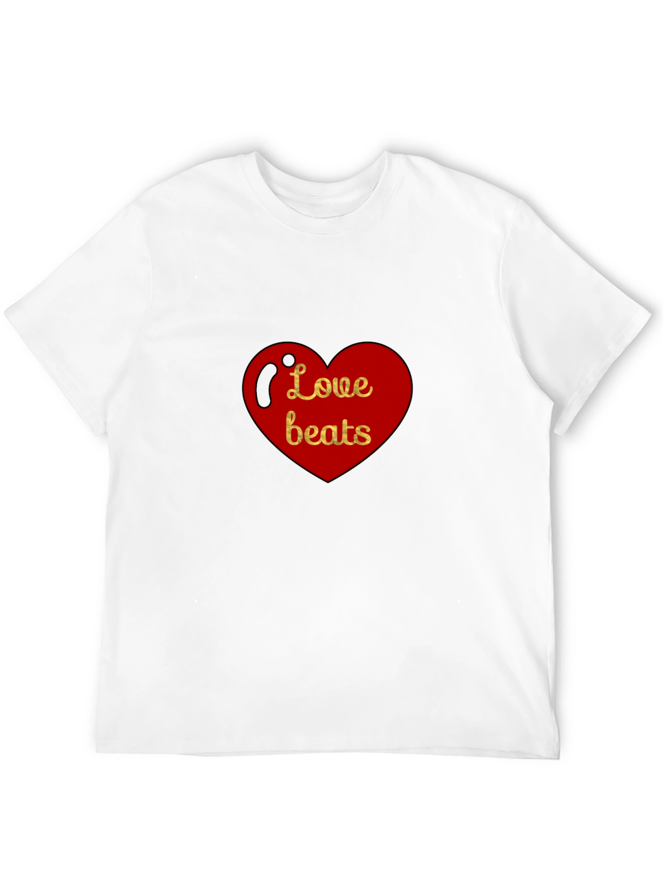Black Love Beats Heart Graphic Black T-Shirt view 12
