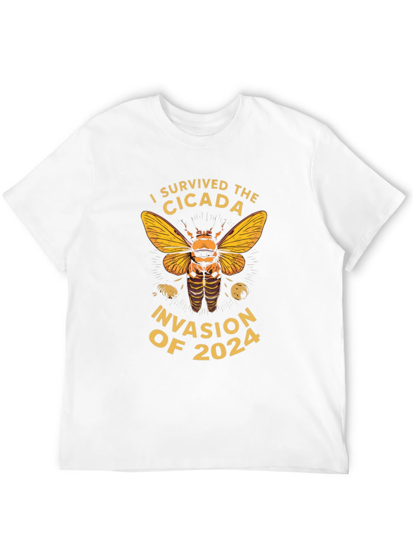 Black I Survived the Cicada Invasion of 2024 T-Shirt view 12