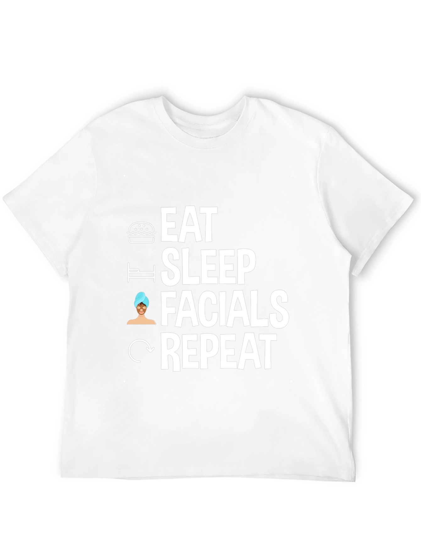 Black Eat Sleep Facials Repeat Graphic Tee view 12