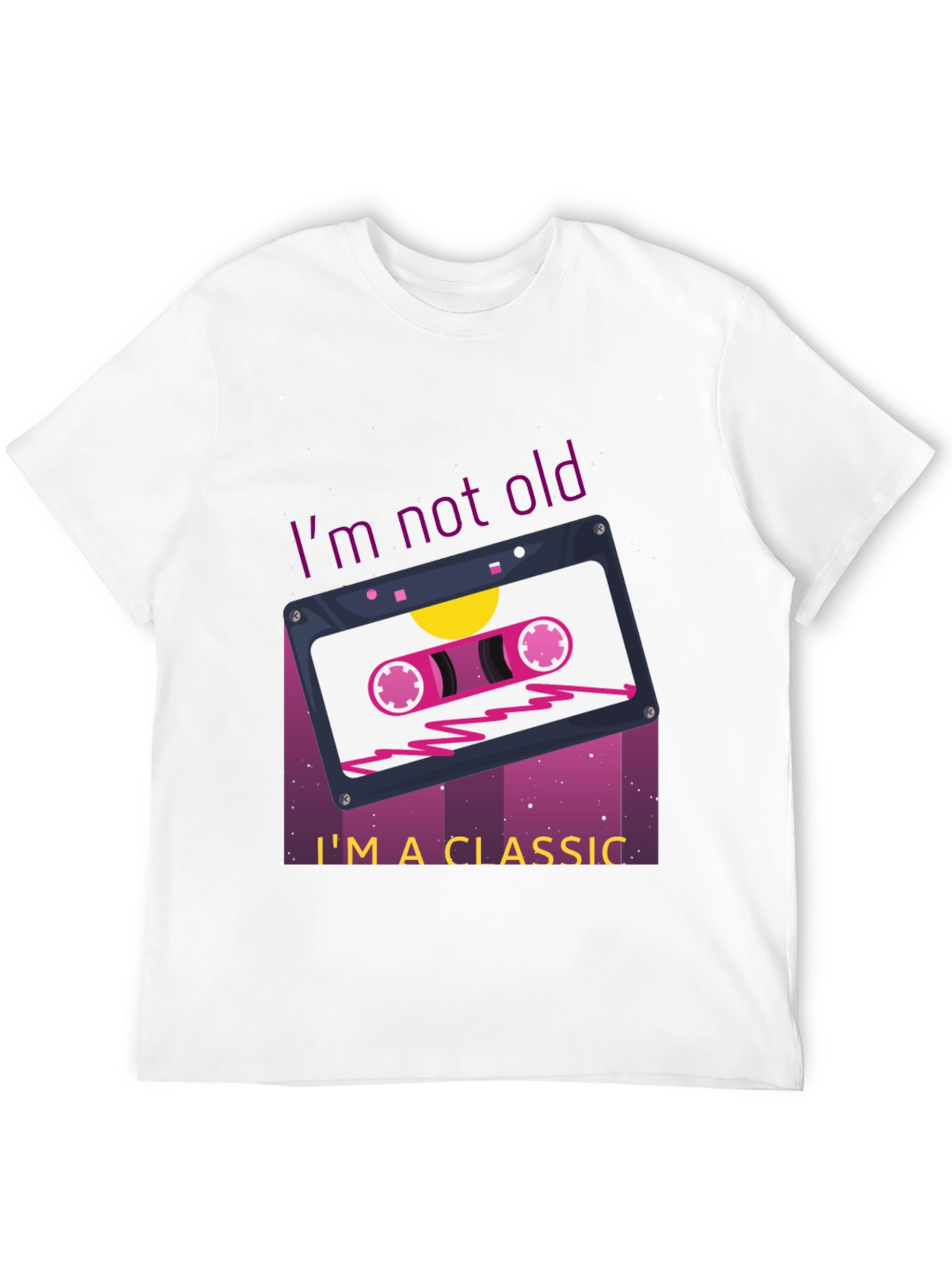 Black Retro Cassette Tape Graphic T-Shirt - "I'm Not Old, I'm a Classic" view 12