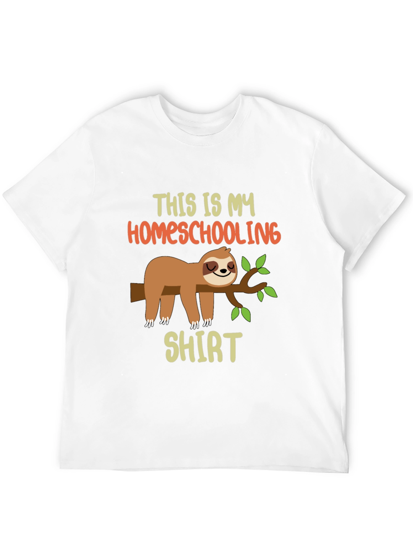 Black Homeschooling Sloth T-Shirt view 12
