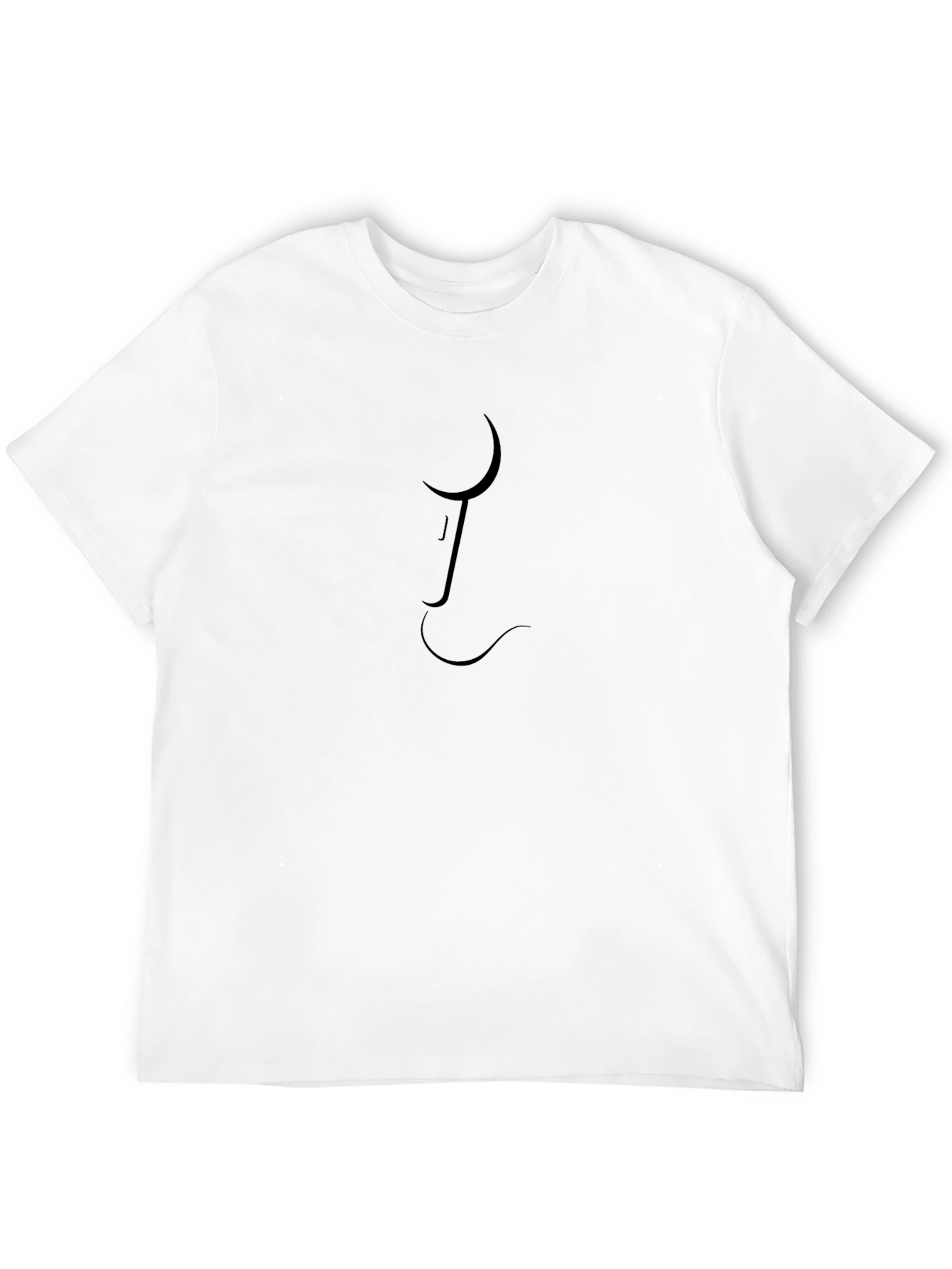 Black Minimalist Black T-Shirt with Abstract Line Design view 12