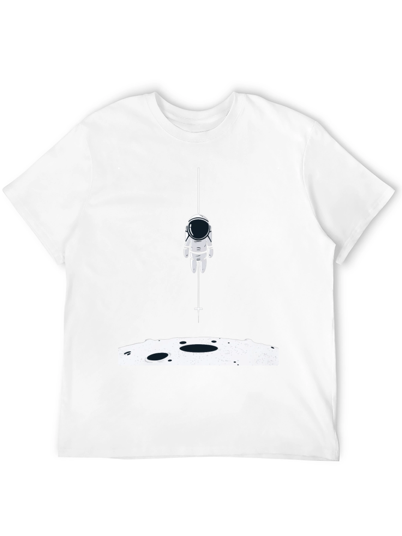 Black Astronaut Landing Graphic Tee - Black Cotton Blend view 12