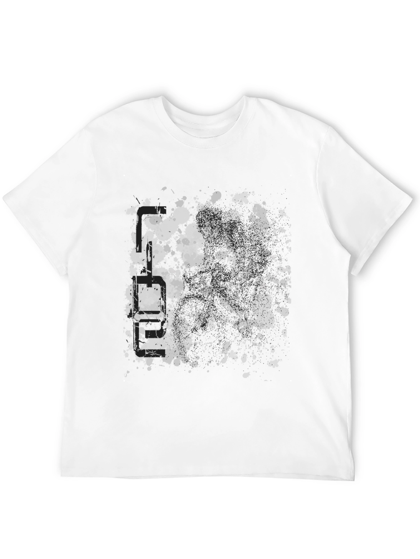 Black Men's Graphic Black T-Shirt - Abstract Splatter Design view 12