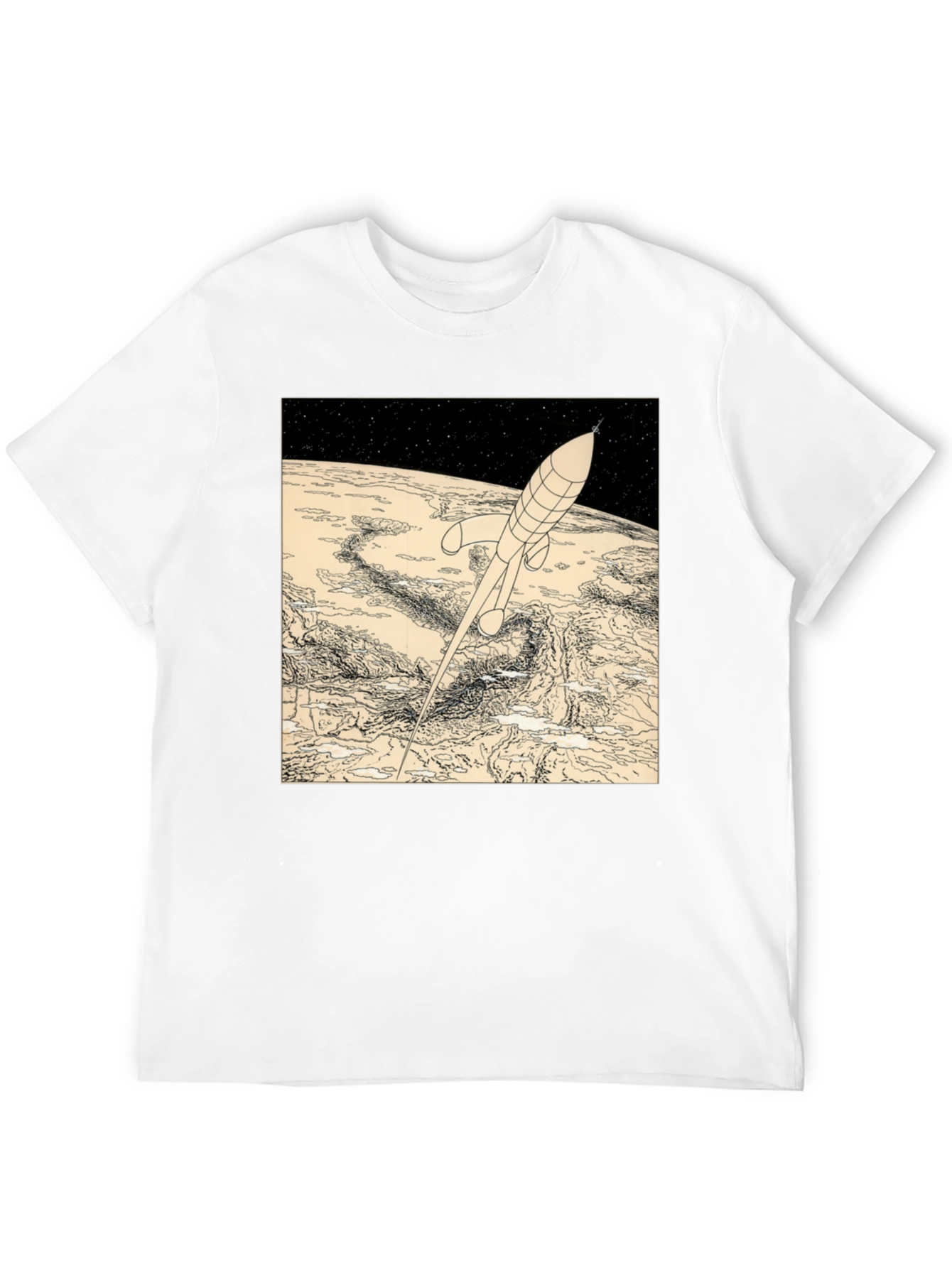 Black Retro Rocket T-Shirt - Vintage Space Design view 12