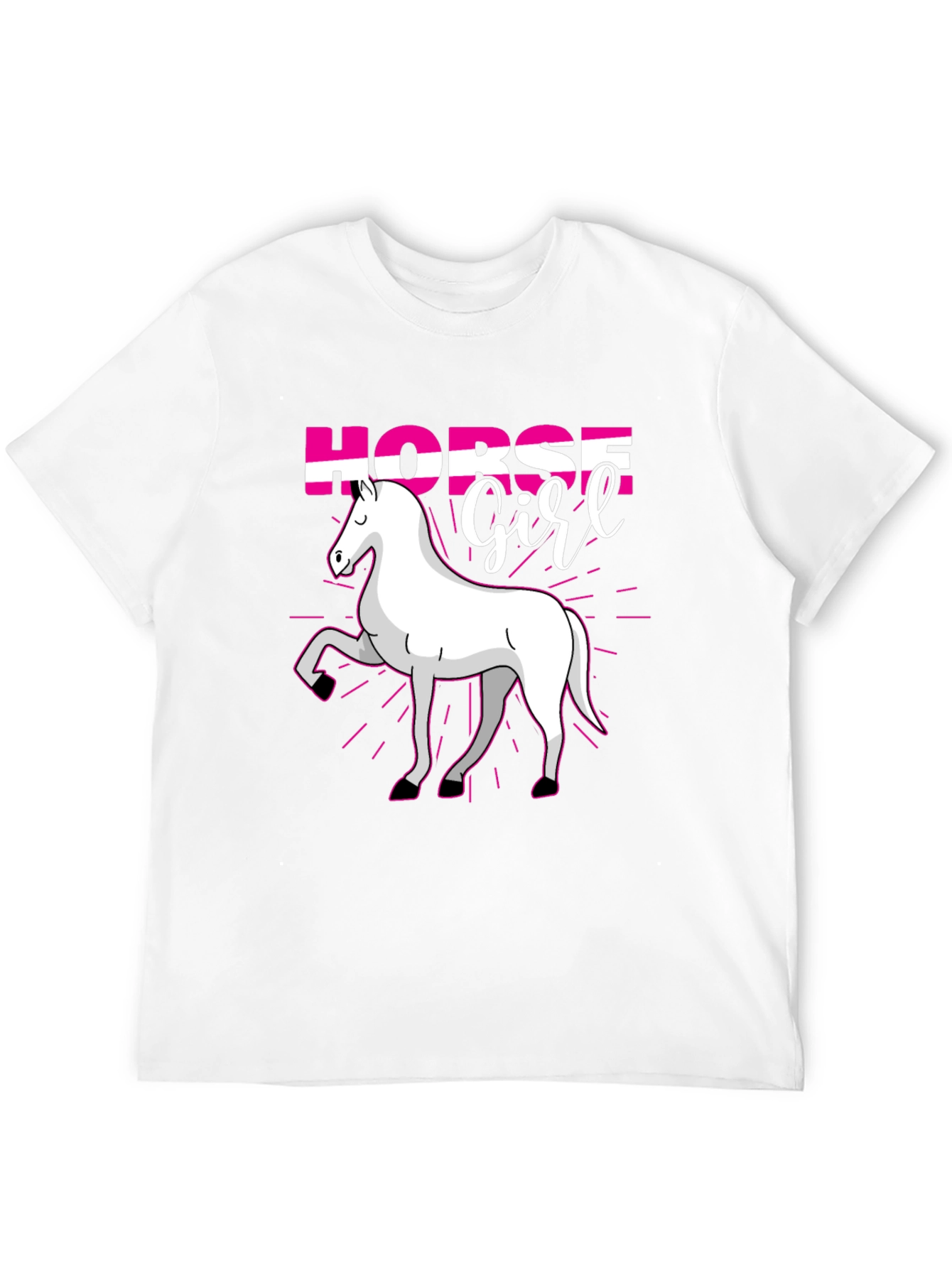 Black Horse Girl T-Shirt - Cute Equestrian Gift view 12