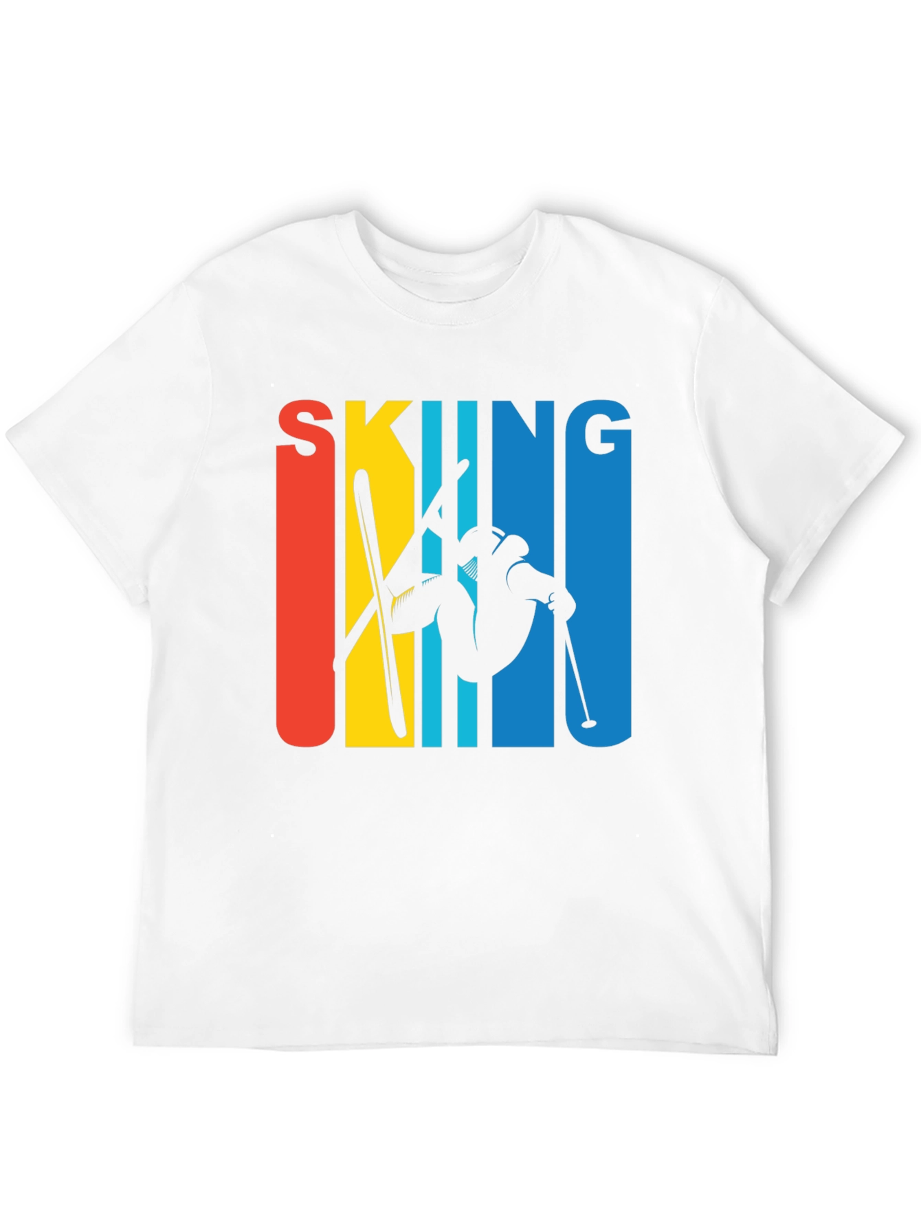 Black Retro Skiing Graphic Tee - Black Unisex T-Shirt view 12