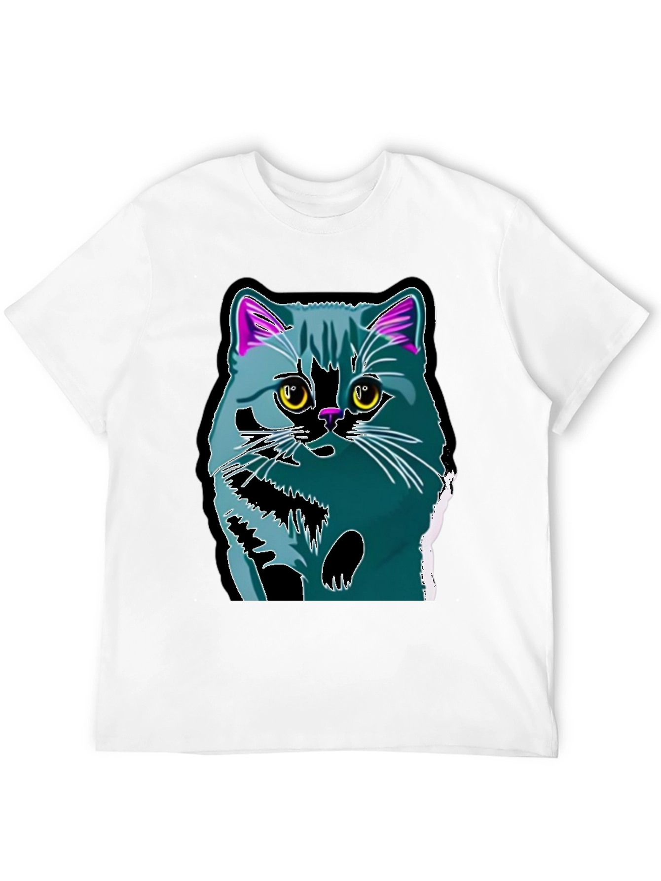 Black Cool Cat Graphic Tee - Men's Black T-Shirt view 12