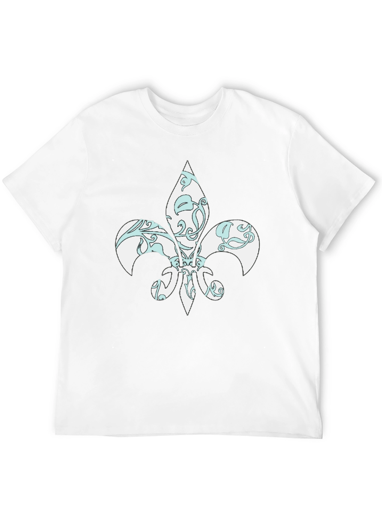 Black Black T-Shirt with Fleur-de-Lis Design view 12